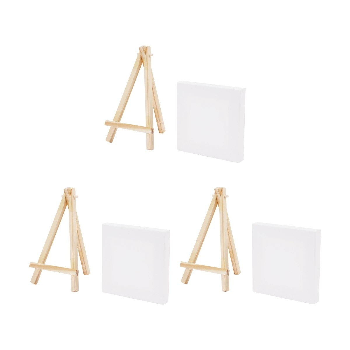 2 3 Pack Mini Easel and Canvas - White, 2 of 10