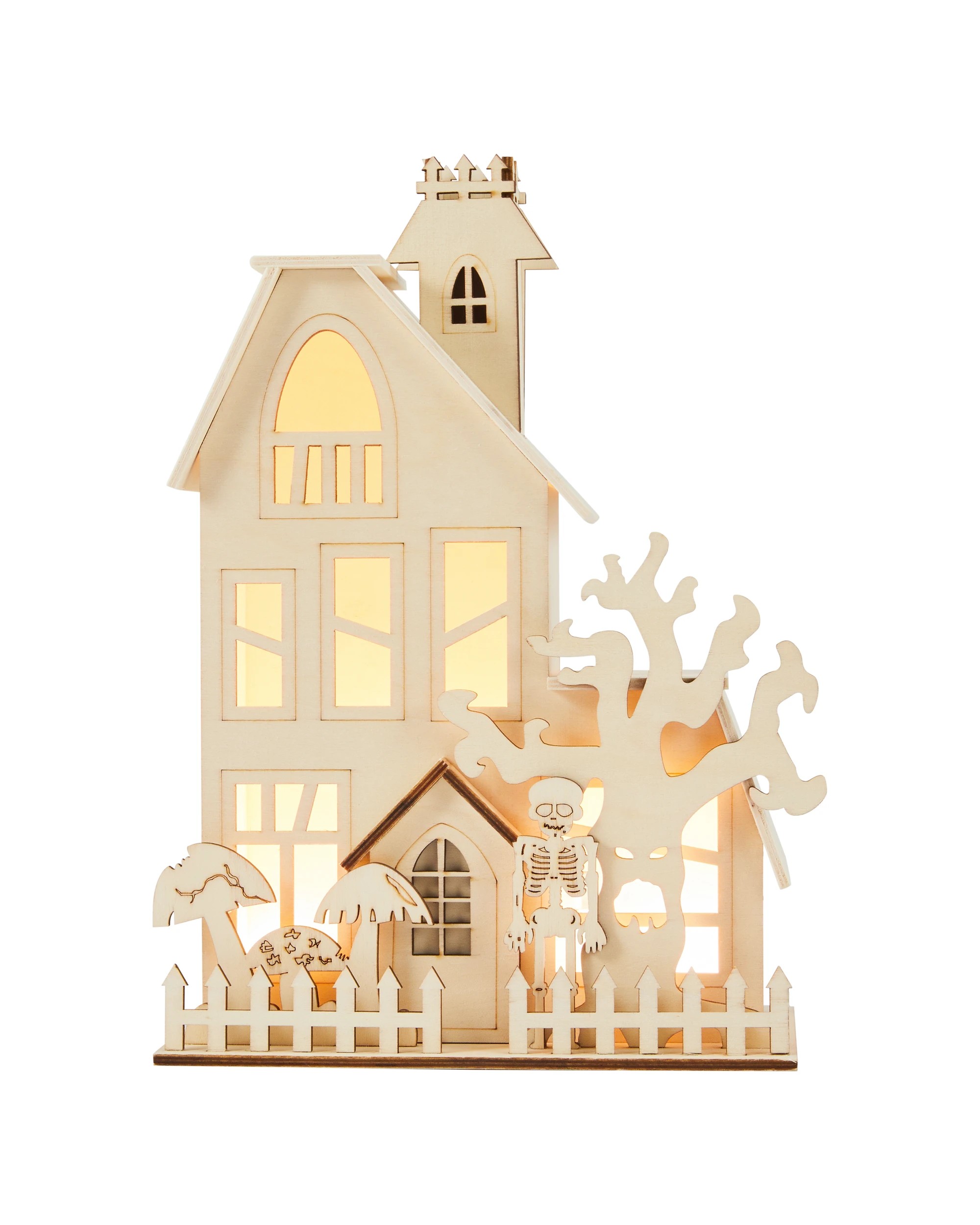 2 Halloween Craft Wood Blank - LED House, 2 of 9
