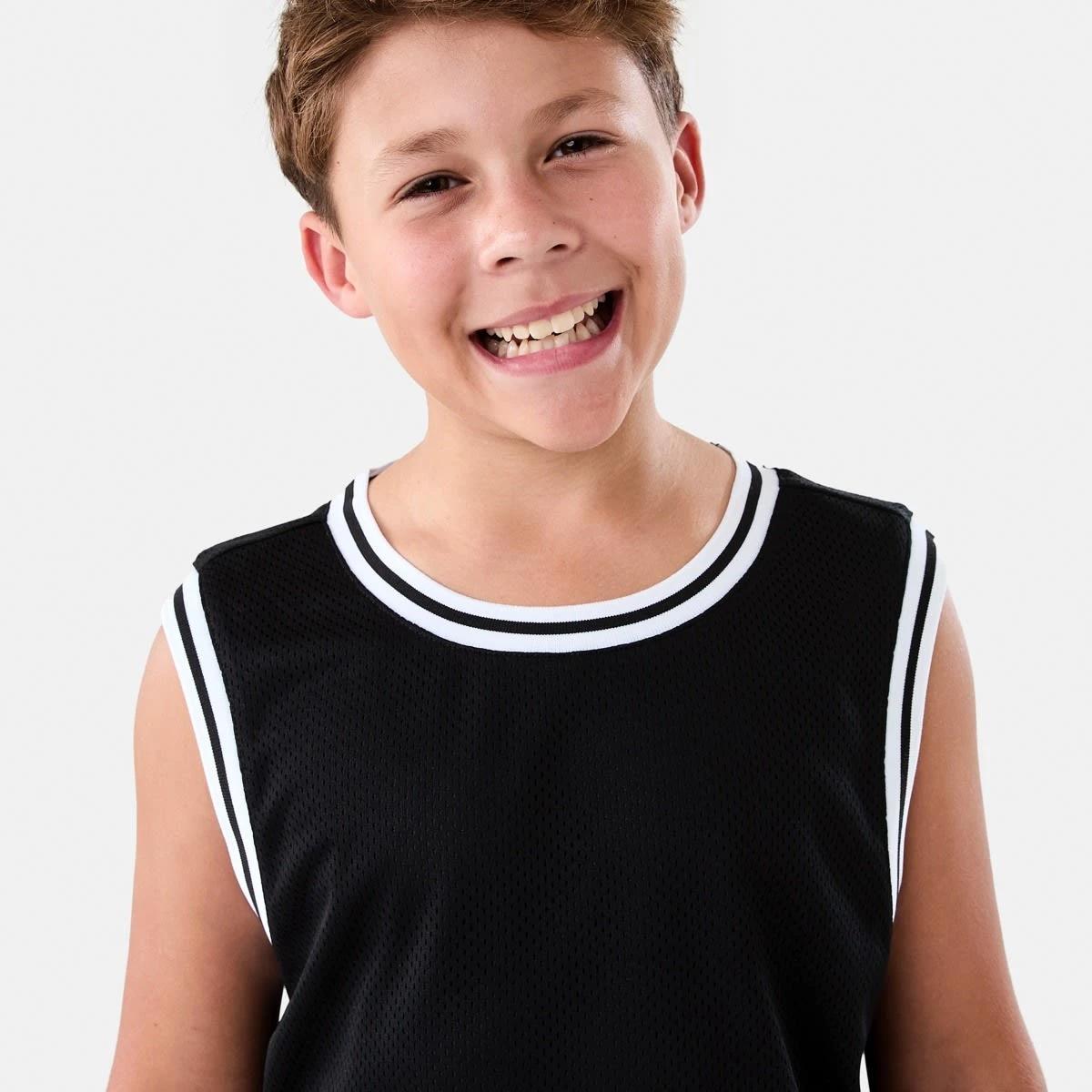4 Active Kids Sleeveless Mesh Tank BLACK, 4 of 7