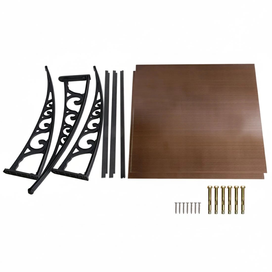 8 Instahut Window Awning Door Canopy 1m x 2m - Brown, 8 of 8