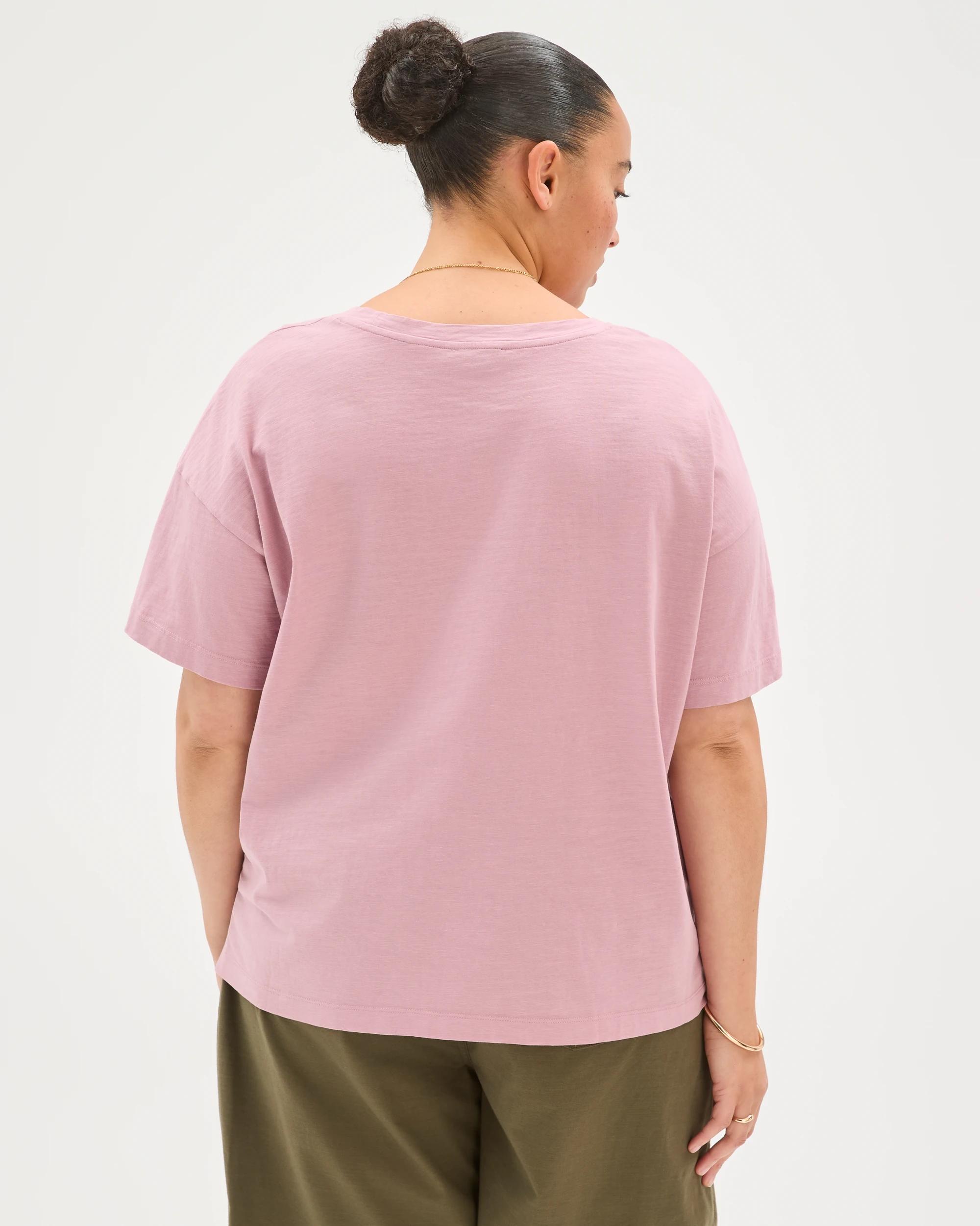 6 Target Curve Plus Size Australian Cotton Slub Boxy T-Shirt WHIPPED BERRY, 6 of 8