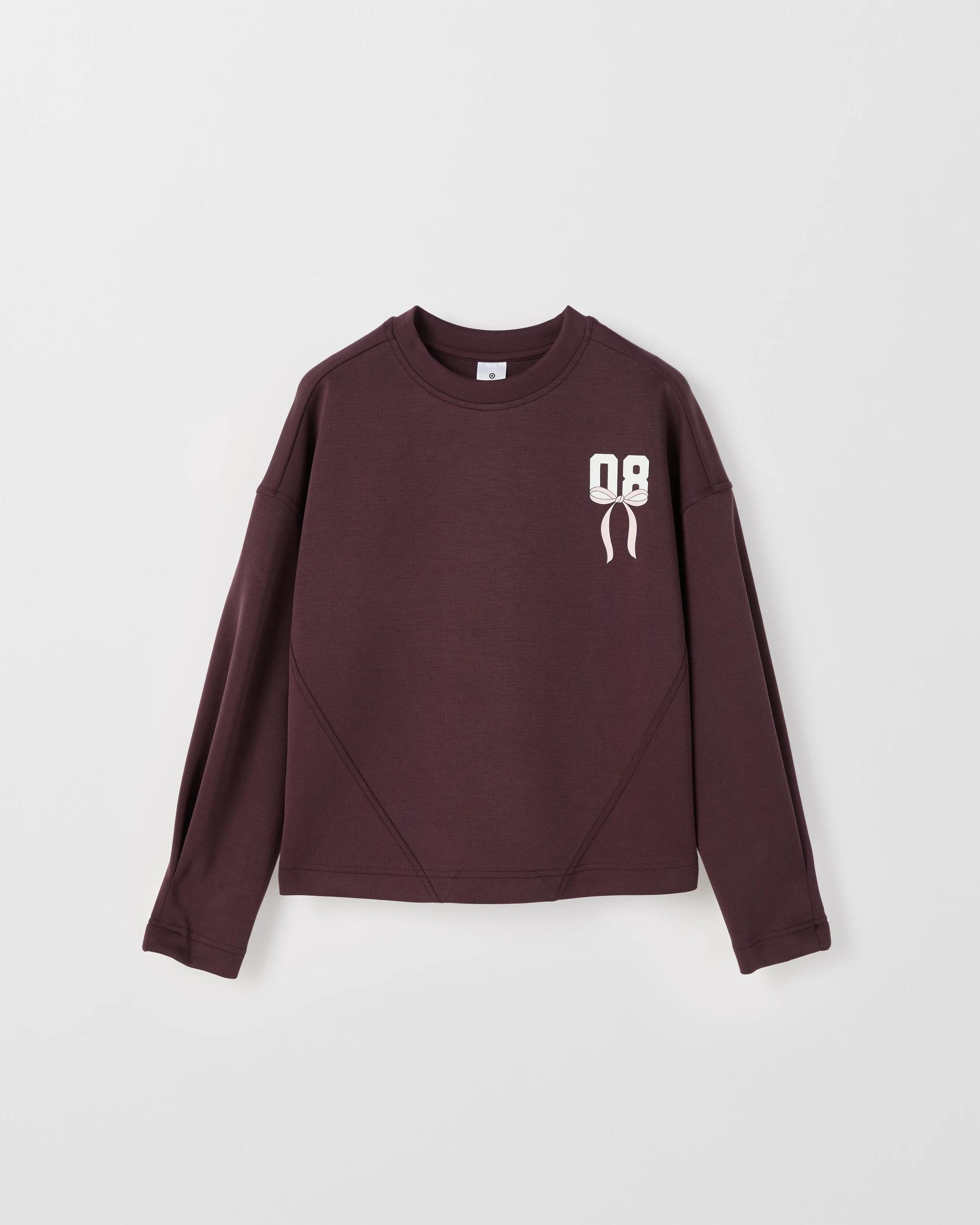 5 Target Kids Sandwash Scuba Crew Neck Top BURGUNDY, 5 of 6