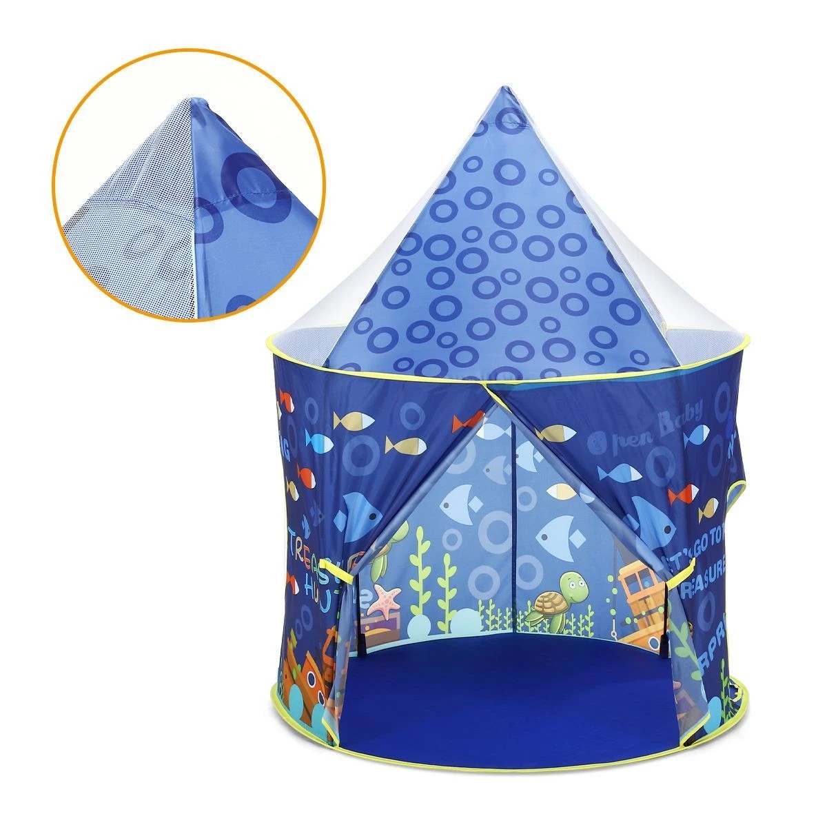 3 AUSWAY 3-In-1 Kids Play Tent House Baby Crawl Tunnel Ball Pit, 3 of 8