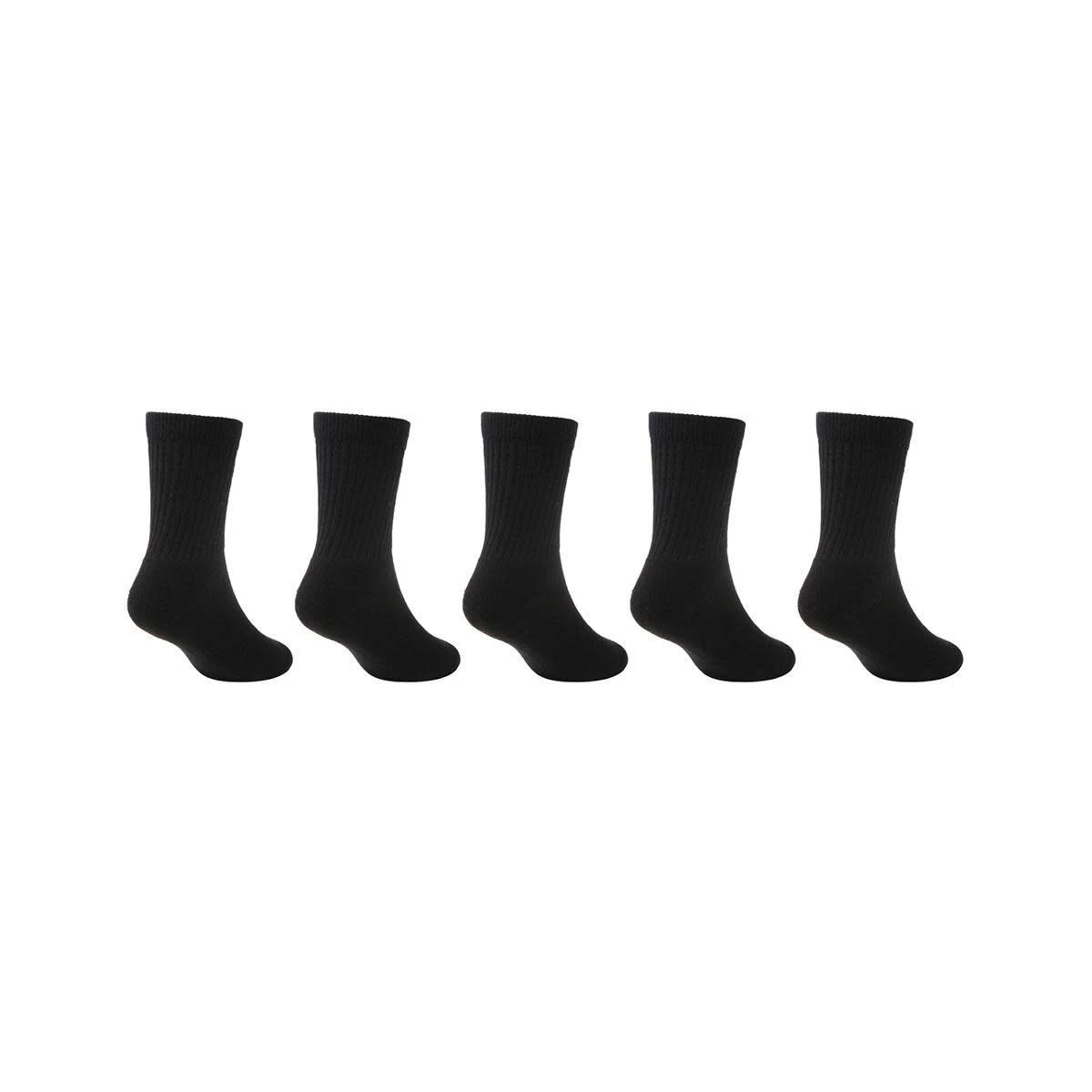 2 5 Pack Active Kids Crew Socks Black, 2 of 2