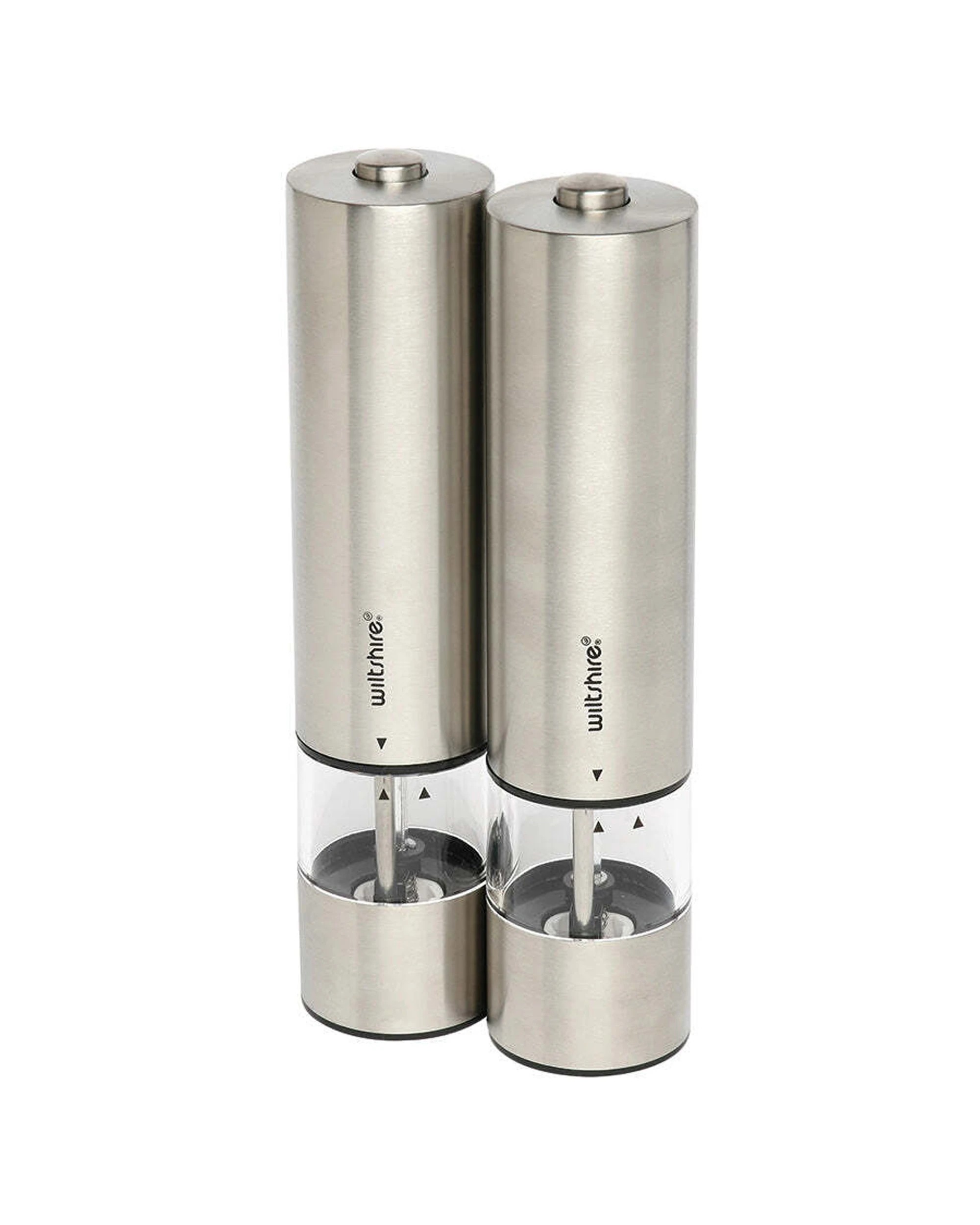 1 Wiltshire 2pc Electric Stainless Steel Salt and Pepper Grinder Mill Set 22cm - Metallic, 1 of 2