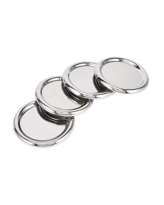 4 Silver Look Bubble Coas