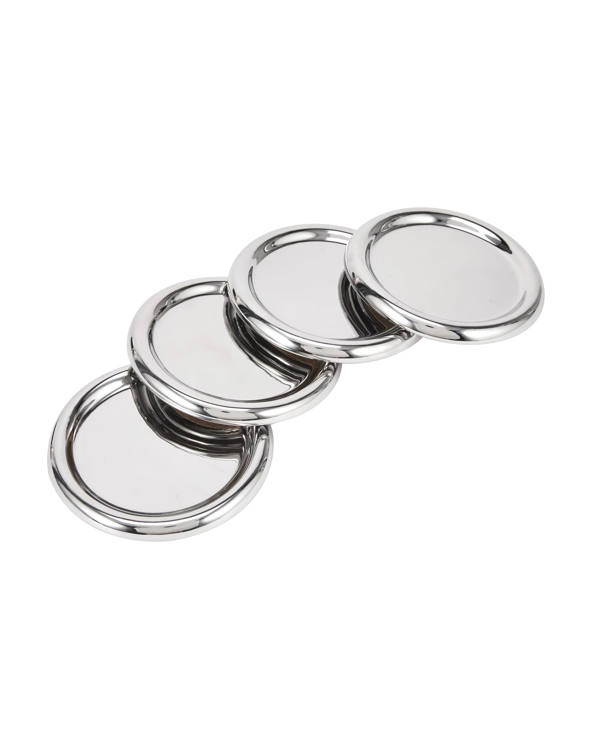 1 4 Silver Look Bubble Coasters, 1 of 4