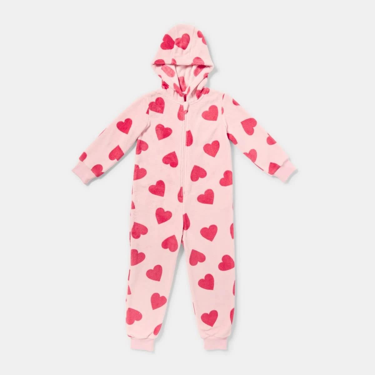 5 Novelty Fluffy All-In-One Sleepsuit Pnk Hearts, 5 of 8