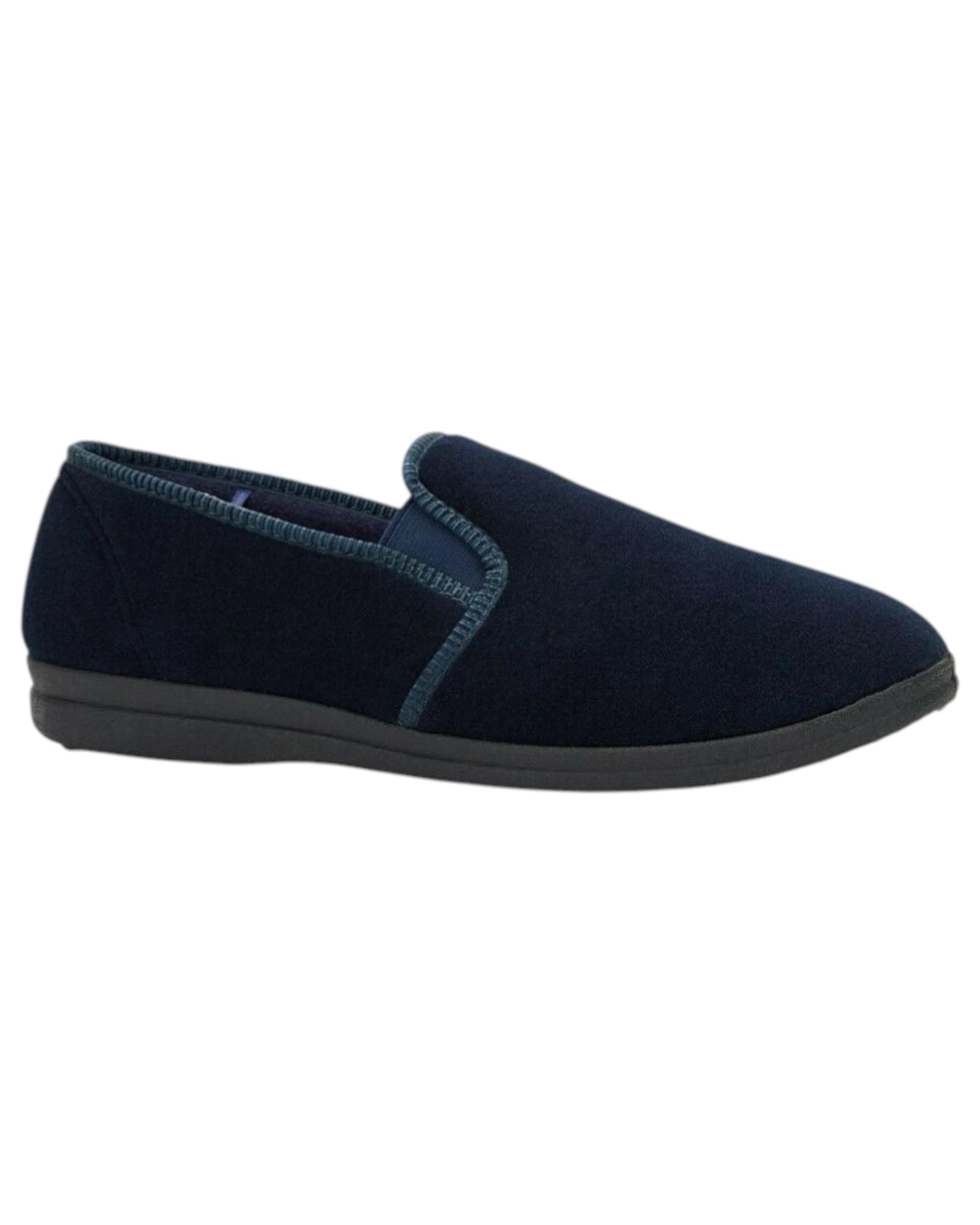 1 Grosby Percy Slippers Mens Shoes Casual Slip On Moccasins Chocolate NAVY, 1 of 4