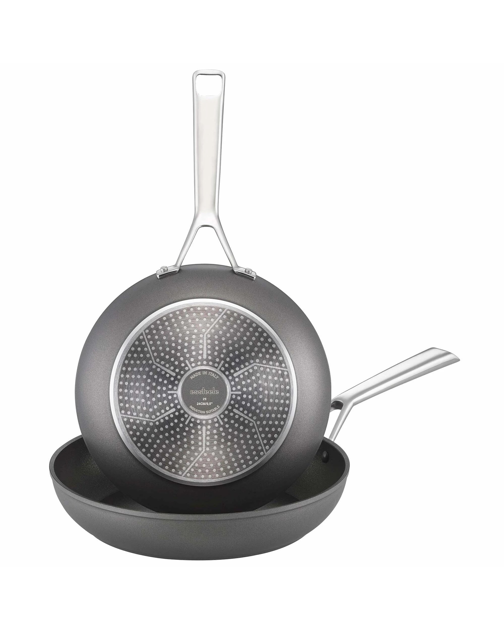 1 Essteele Per Bellezza Nonstick Induction Open Skillet Twin Pack 24/28cm - Grey, 1 of 2