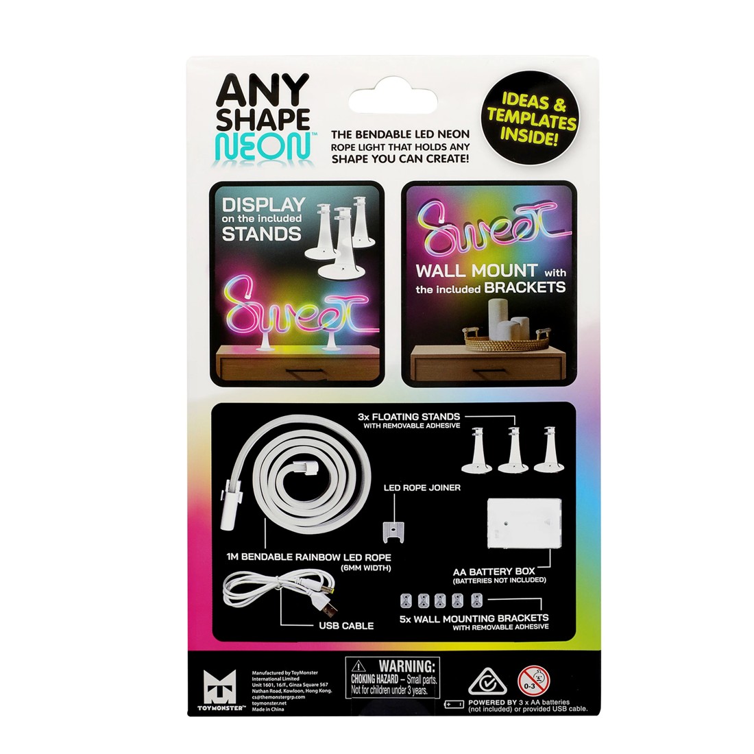 3 1m Any Shape Neon Rainbow Blast Light, 3 of 4