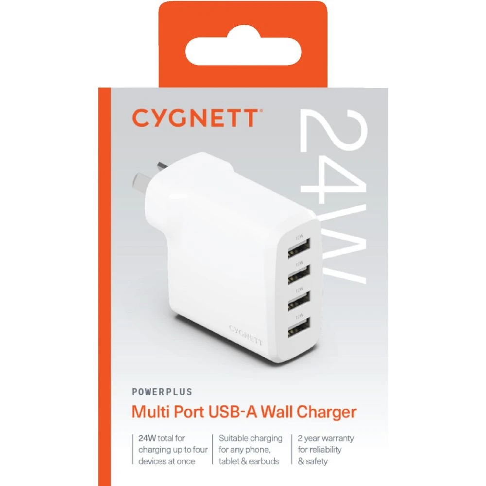 3 Cygnett PowerPlus 24W Multi-Port Wall Charger White, 3 of 3