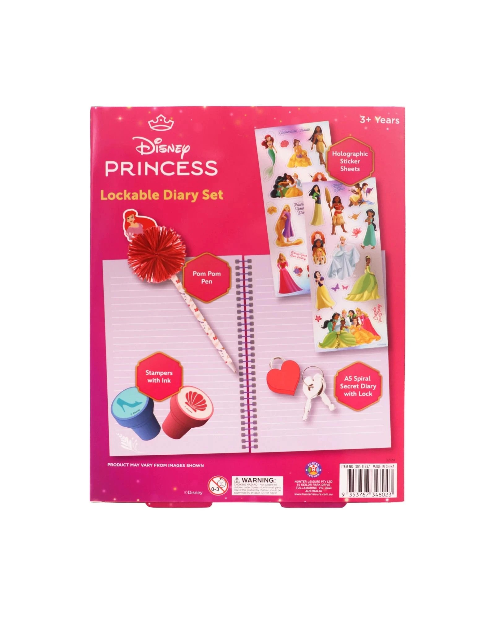 3 Disney Princesses Lockable Diary - Multi, 3 of 3