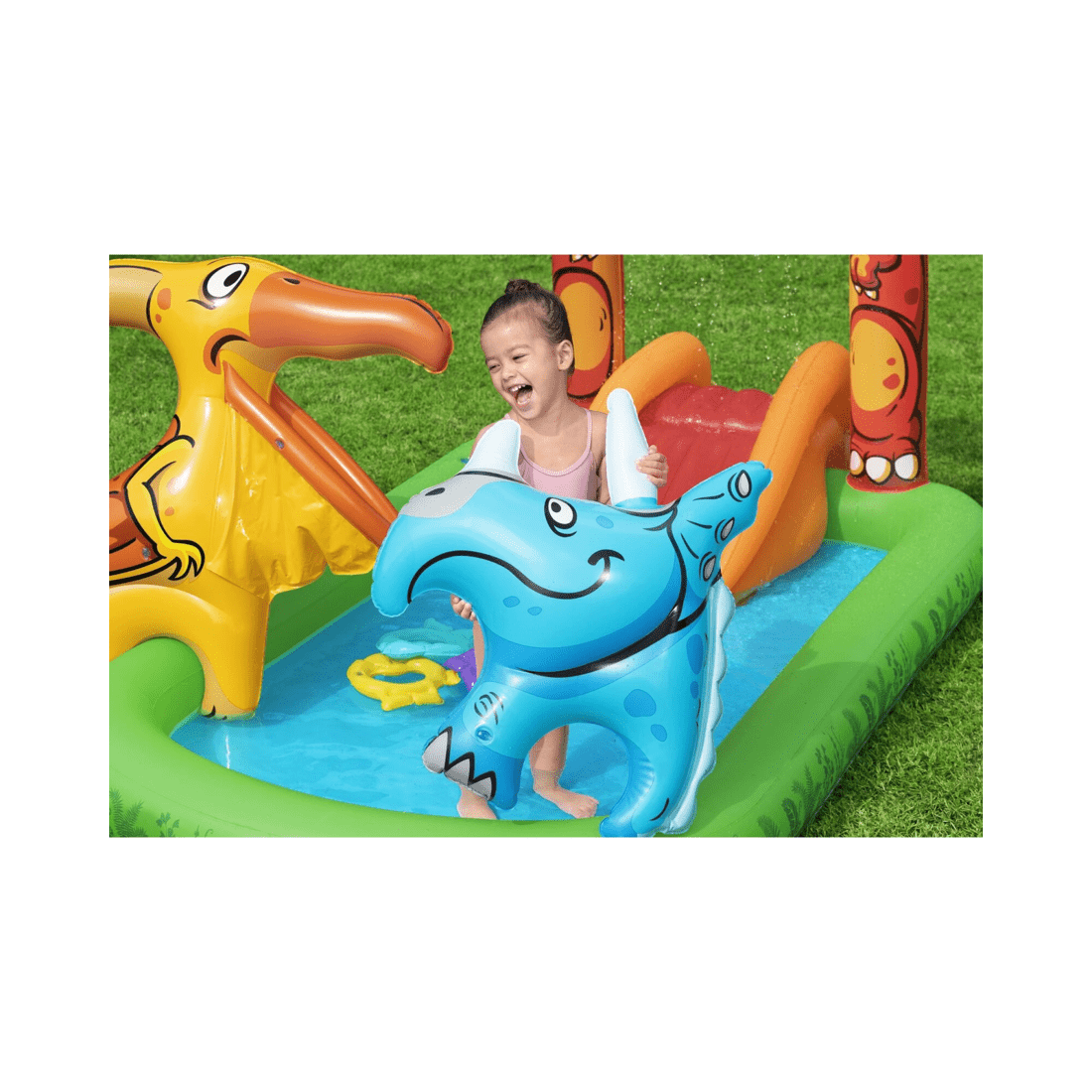 6 Bestway 190L Jurassic Splash Water Play Centre, Bright Dinosaur Theme with Slide, 6 of 6
