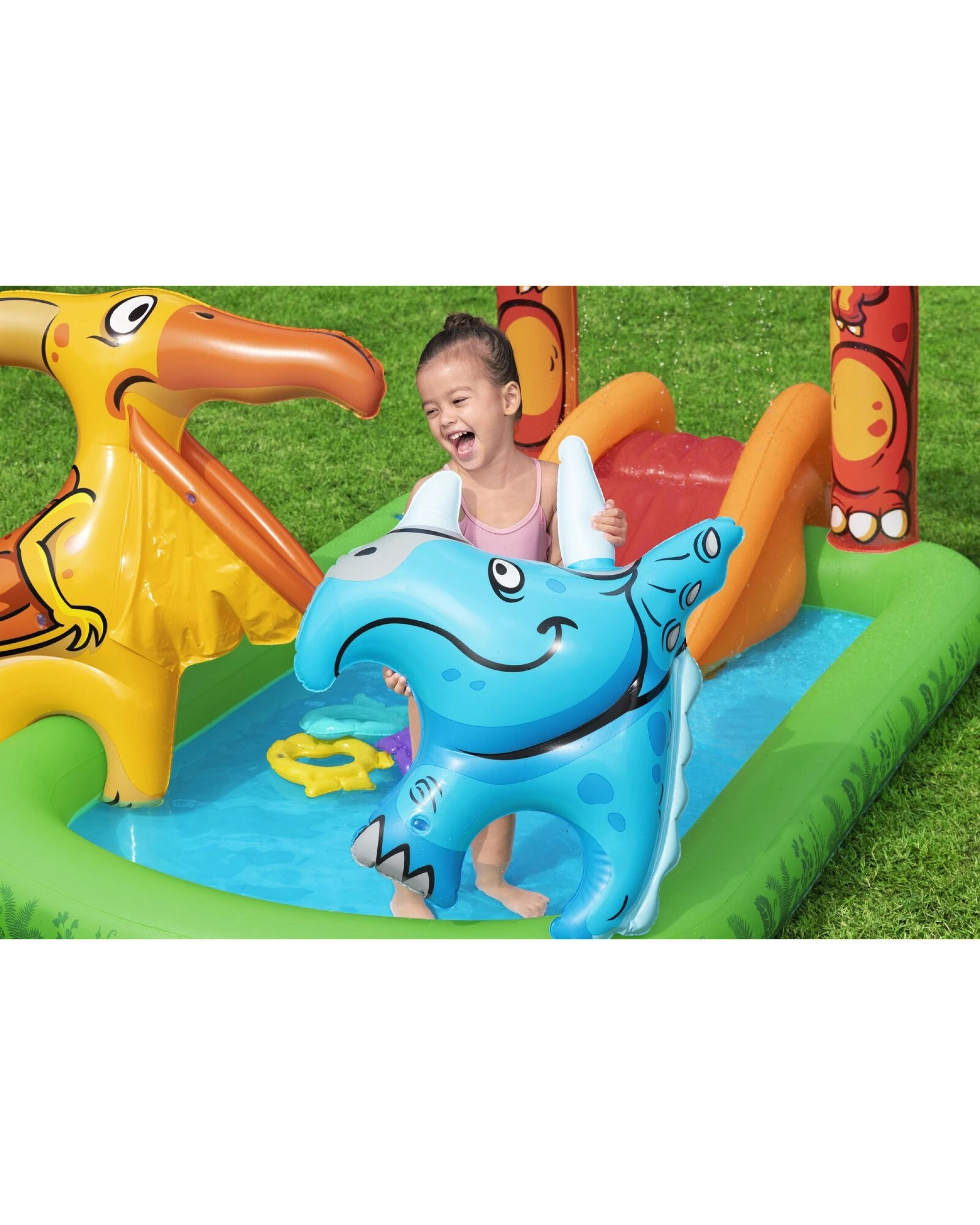 5 Bestway 190l Jurassic Splash Water Play Centre, Bright Dinosaur Theme With Slide, 5 of 5