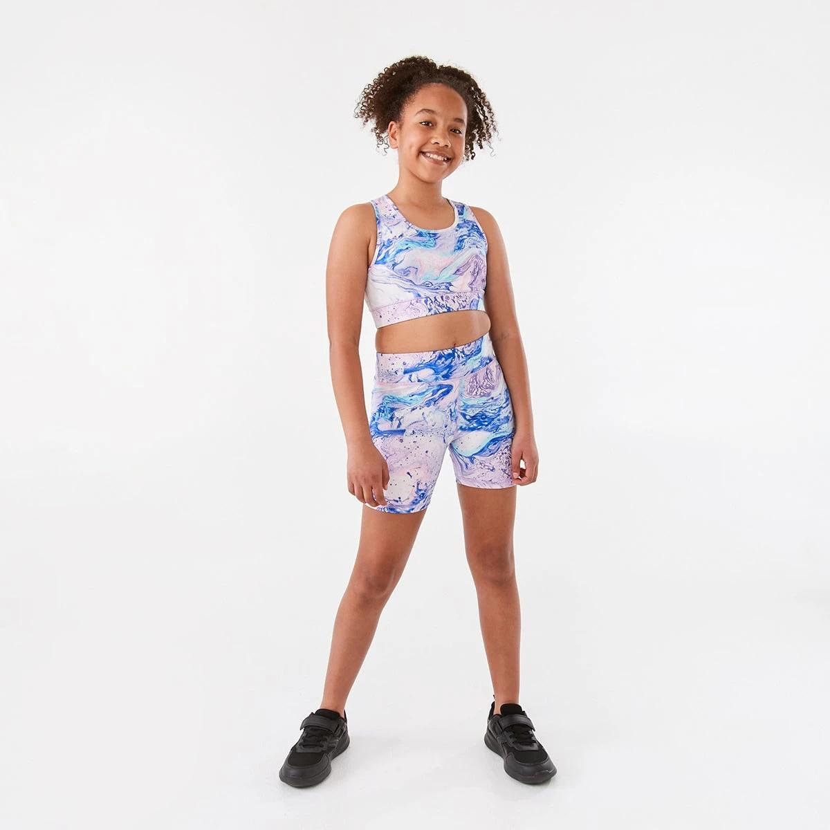 6 Active Kids Printed Crop Top Mlt Marble, 6 of 9