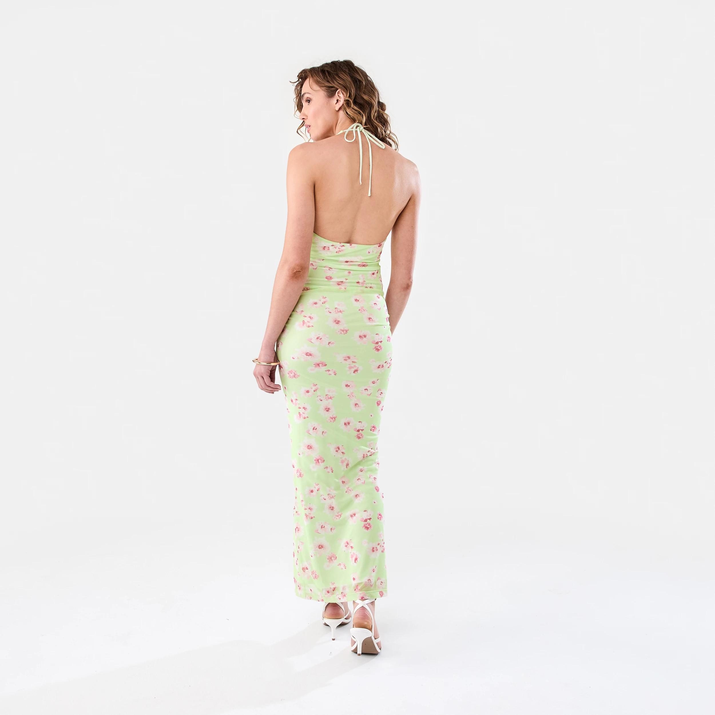 4 Mesh Maxi Skirt Lime Flwer, 4 of 6