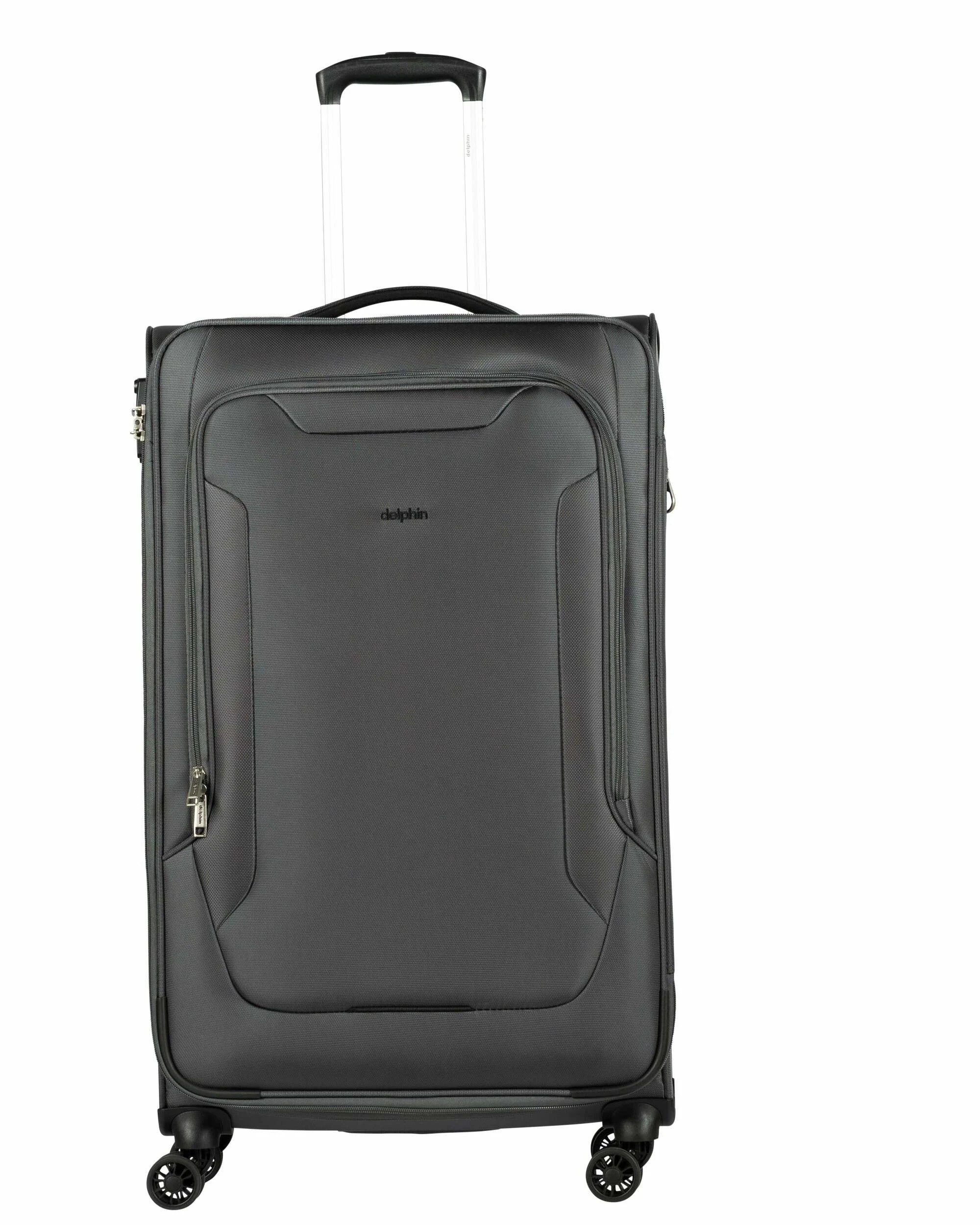 1 Delphin Caspian 2 Softside Large Spinner Suitcase - 83cm - Grey, 1 of 5