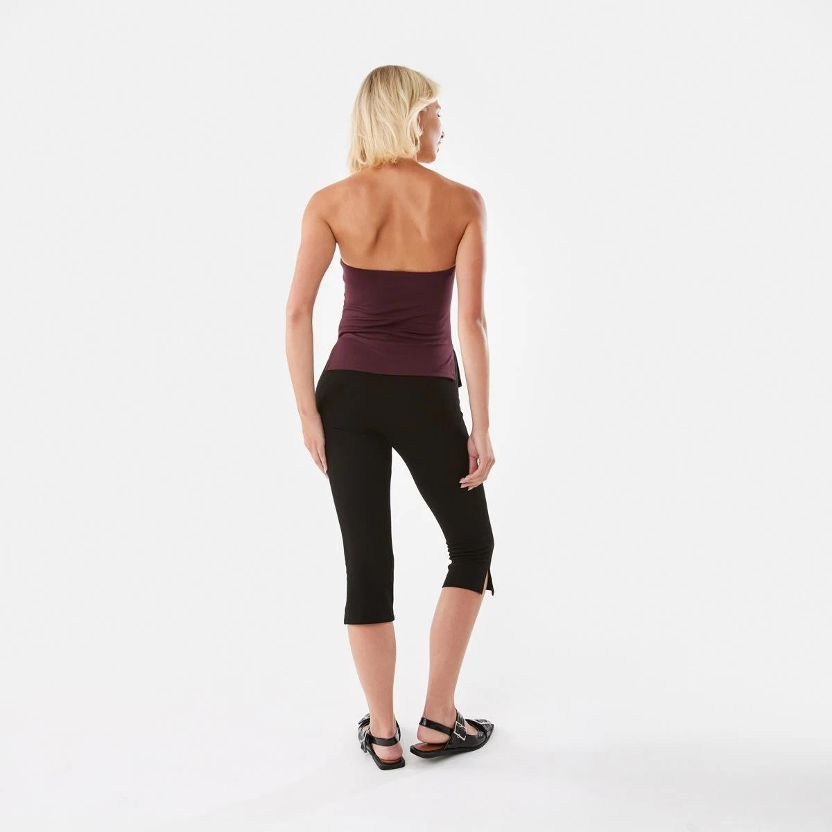 4 Sleeveless Split Hem Tube Top Burgundy, 4 of 8