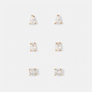 3 Pack Gold Plated Stacking Earrings