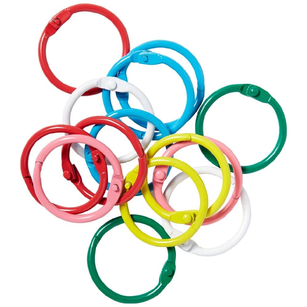 2 J.Burrows 25mm Hinged Rings Assorted 14 Pack, 2 of 3