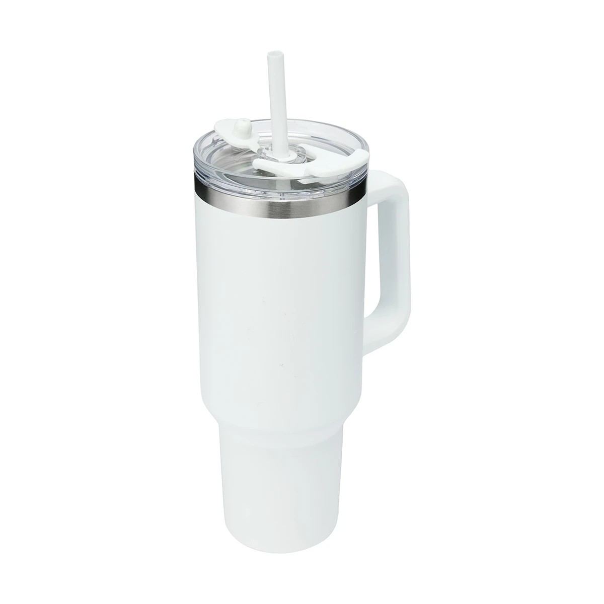 1 1.18L White Jumbo Tumbler with Handle, 1 of 10