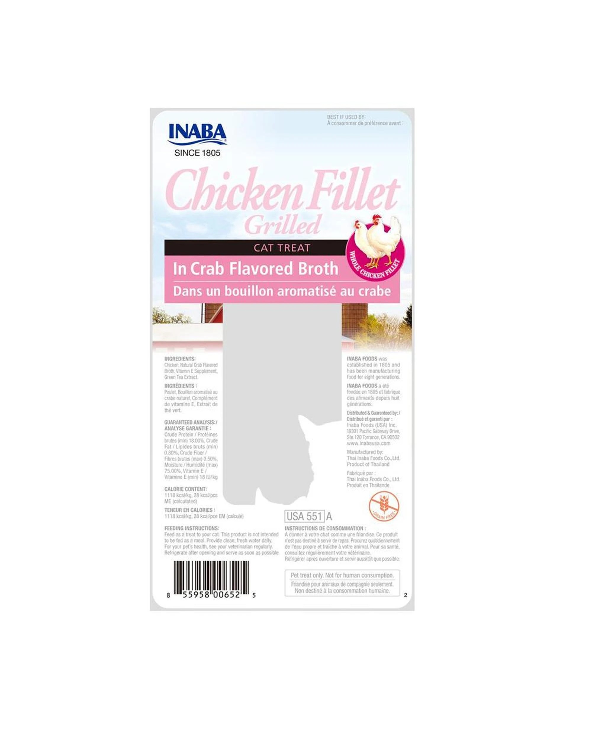 2 Inaba Chicken Fillet Grilled Cat Treat in Crab Flavored Broth 6 x 25g, 2 of 2