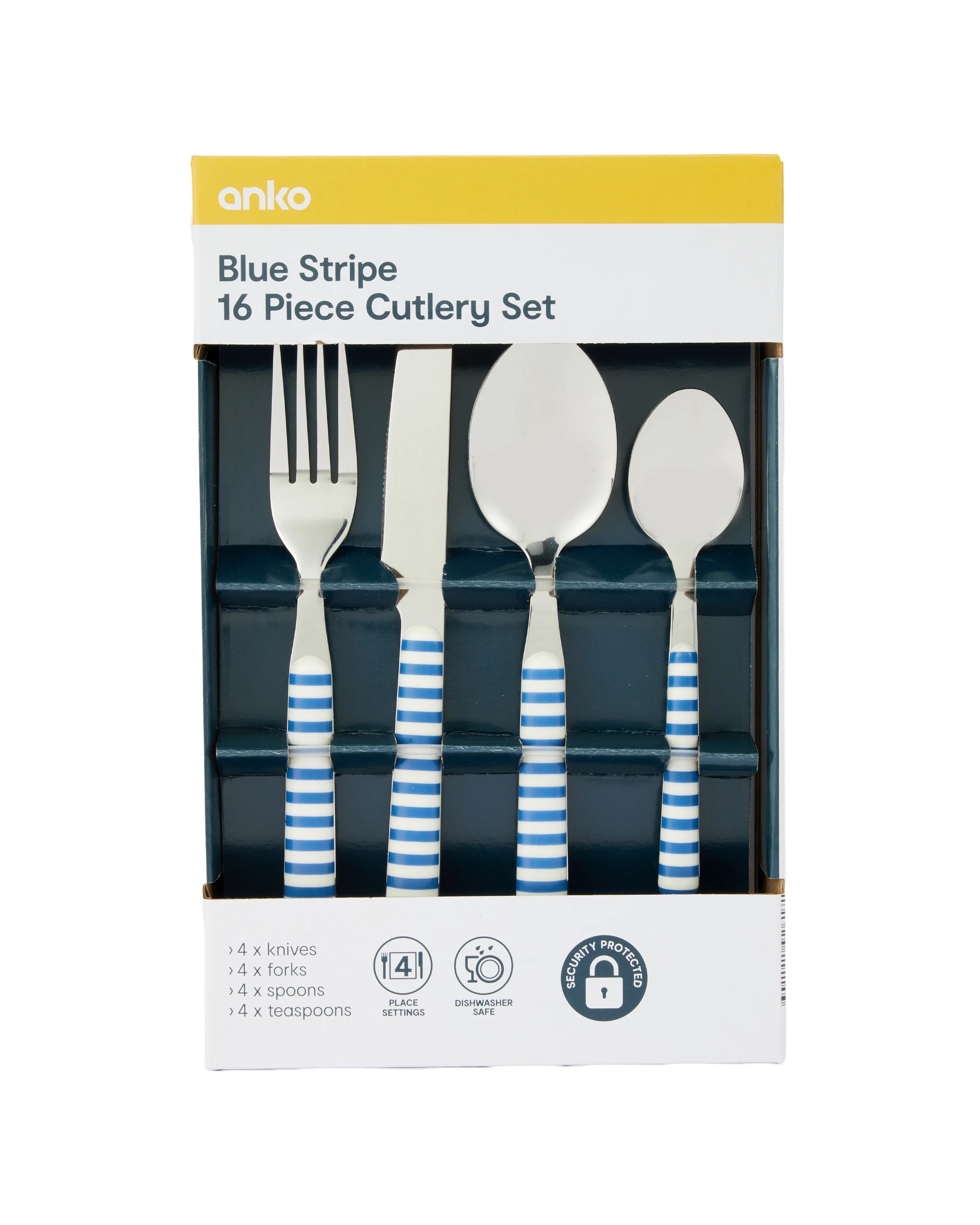 5 16 Piece Blue Stripe Cutlery Set, 5 of 6