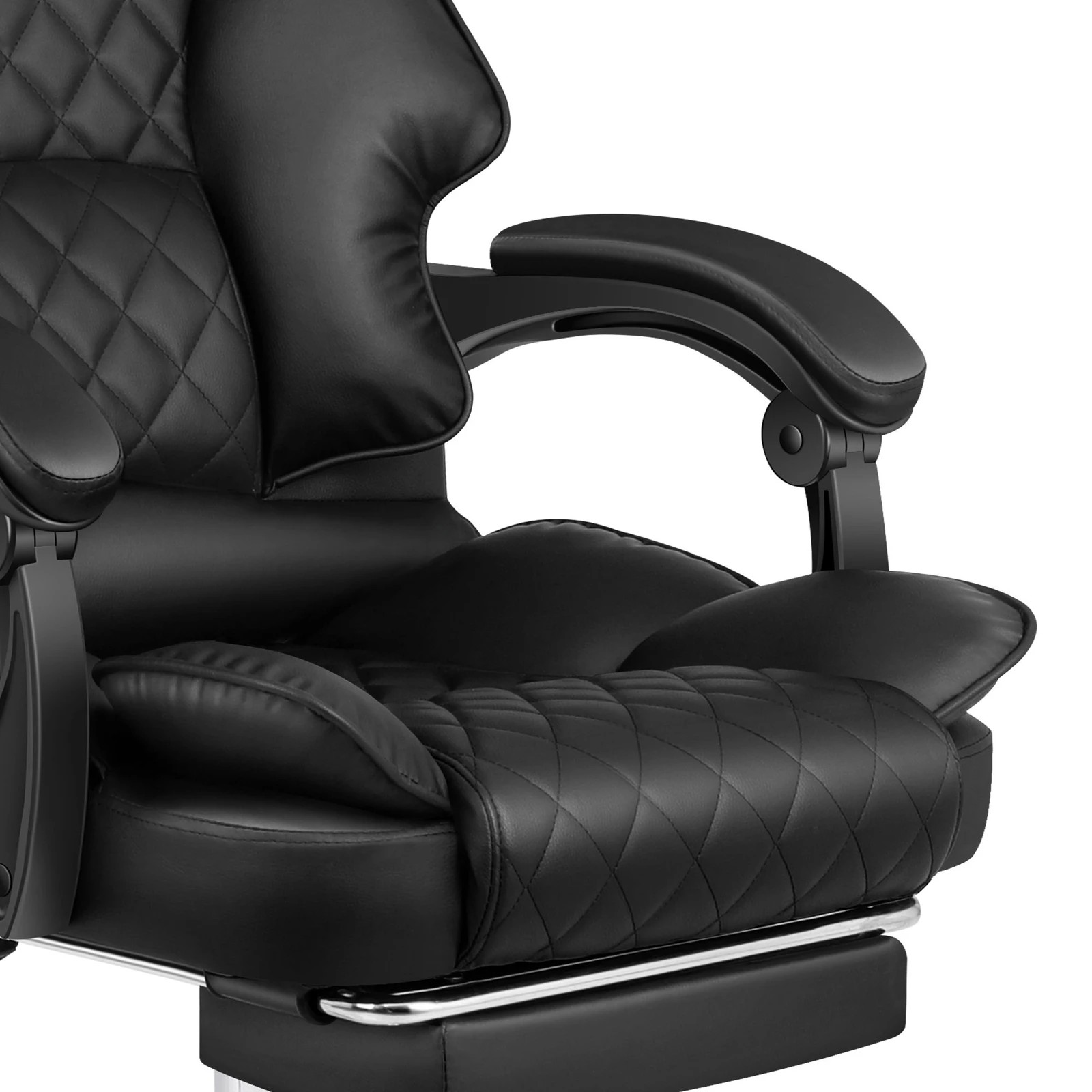 6 Alfordson Office Chair Gaming Executive Computer Racer PU Leather Seat Recliner - Black, 6 of 10