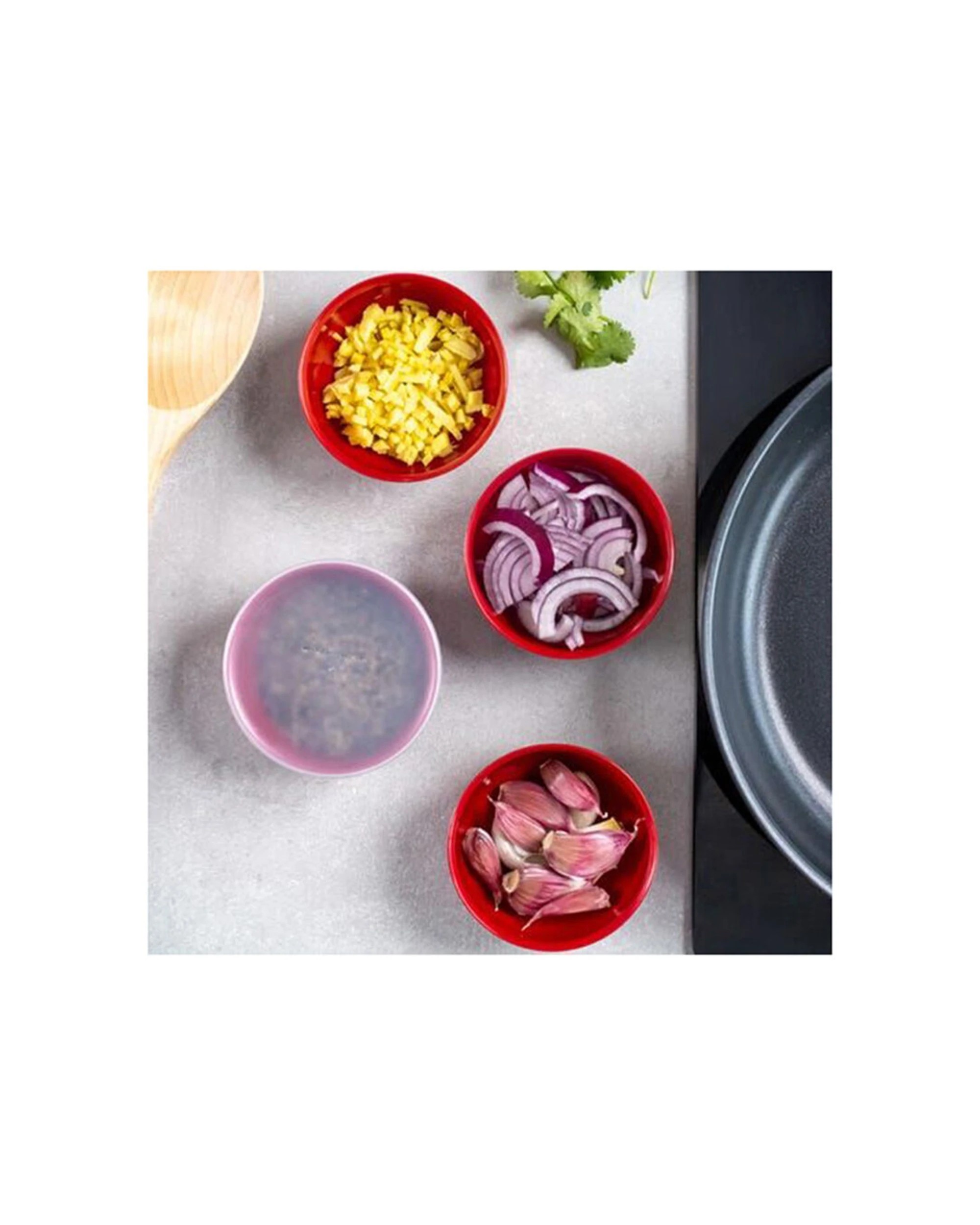 4 KitchenAid 4pc Pinch Food Storage Container Bowls With Lids 4oz Capacity - Red, 4 of 5