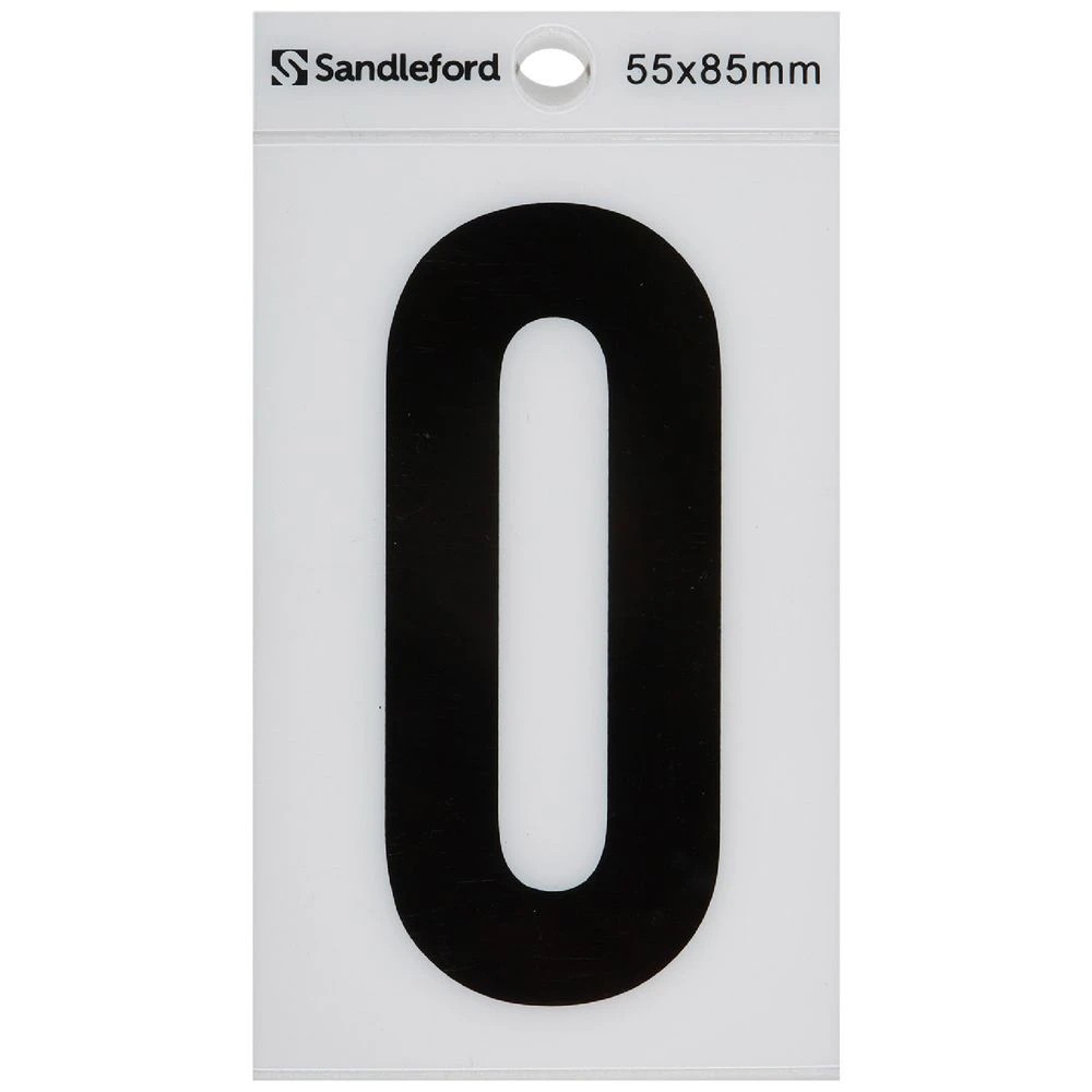 1 Sandleford 0 Self-adhesive Numeral White 85mm, 1 of 1