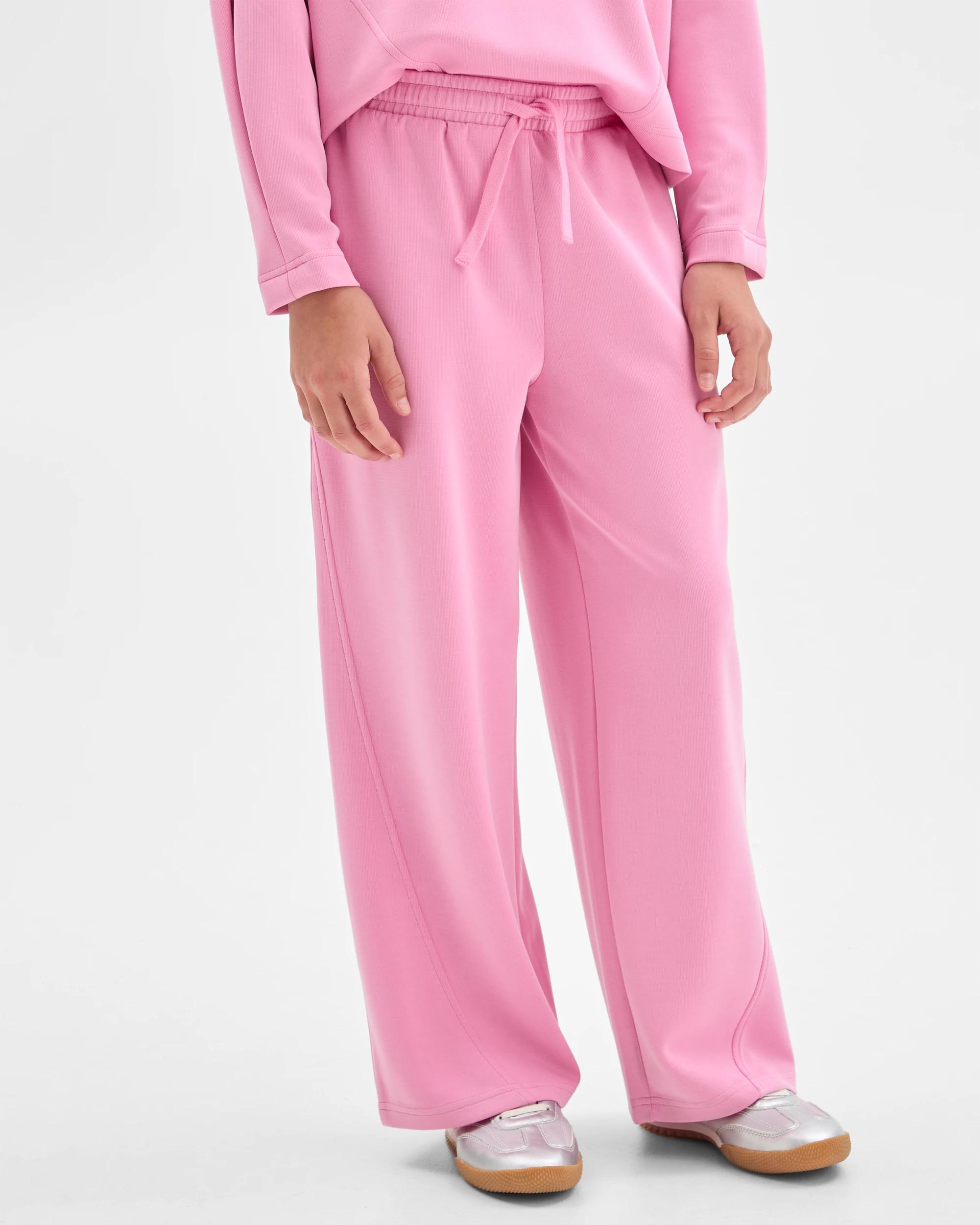 3 Target Kids Sandwash Scuba Wide Leg Trackpants PINK, 3 of 6