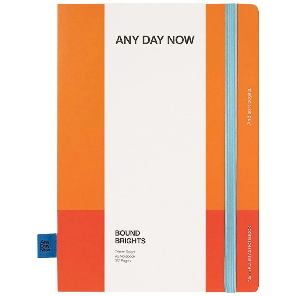 1 Any Day Now Bound Brights A5 Ruled Notebook Orange and Red, 1 of 5