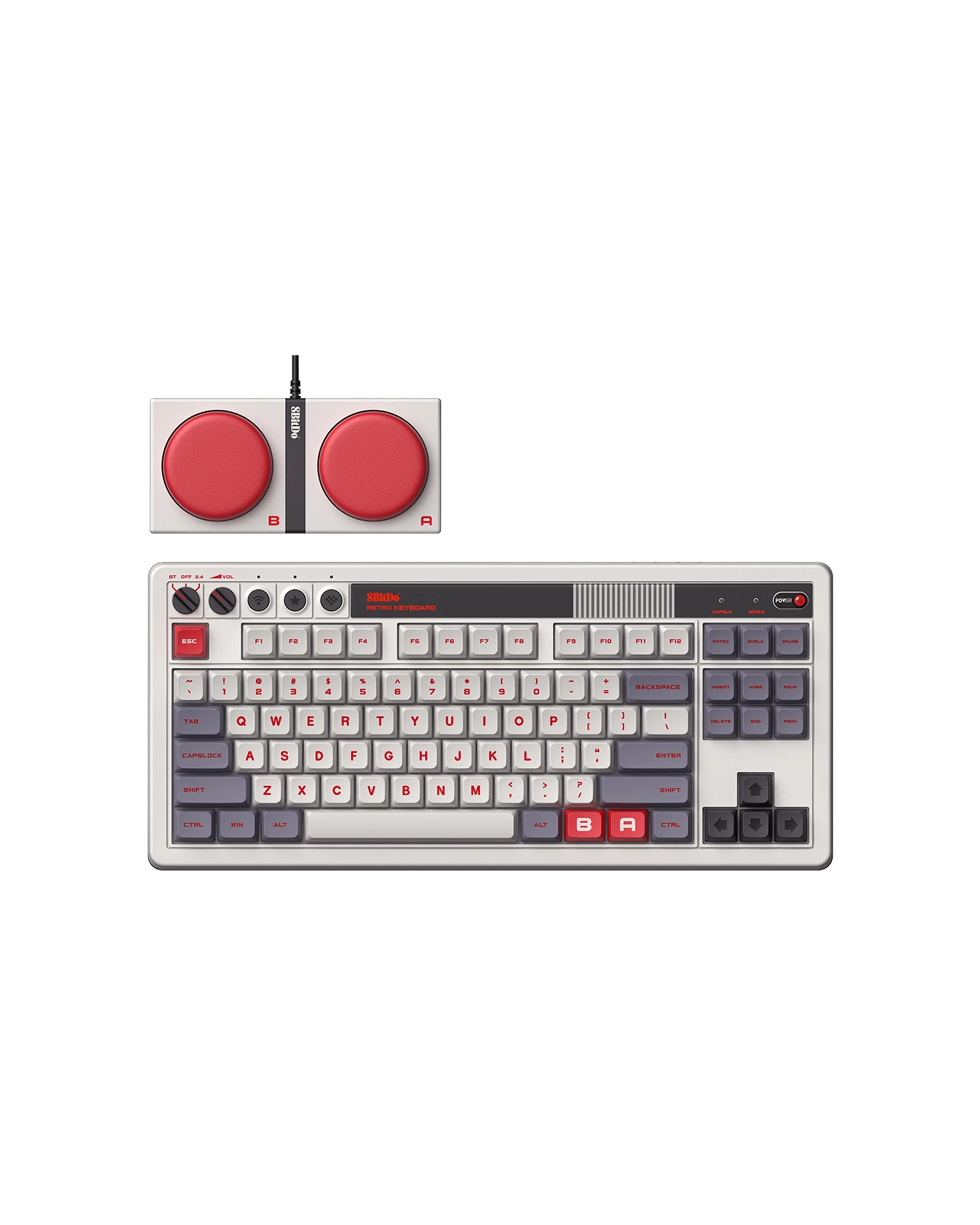 1 8bitdo Retro 87 Key Mechanical Keyboard For Android Windows N Edition - Grey, 1 of 7