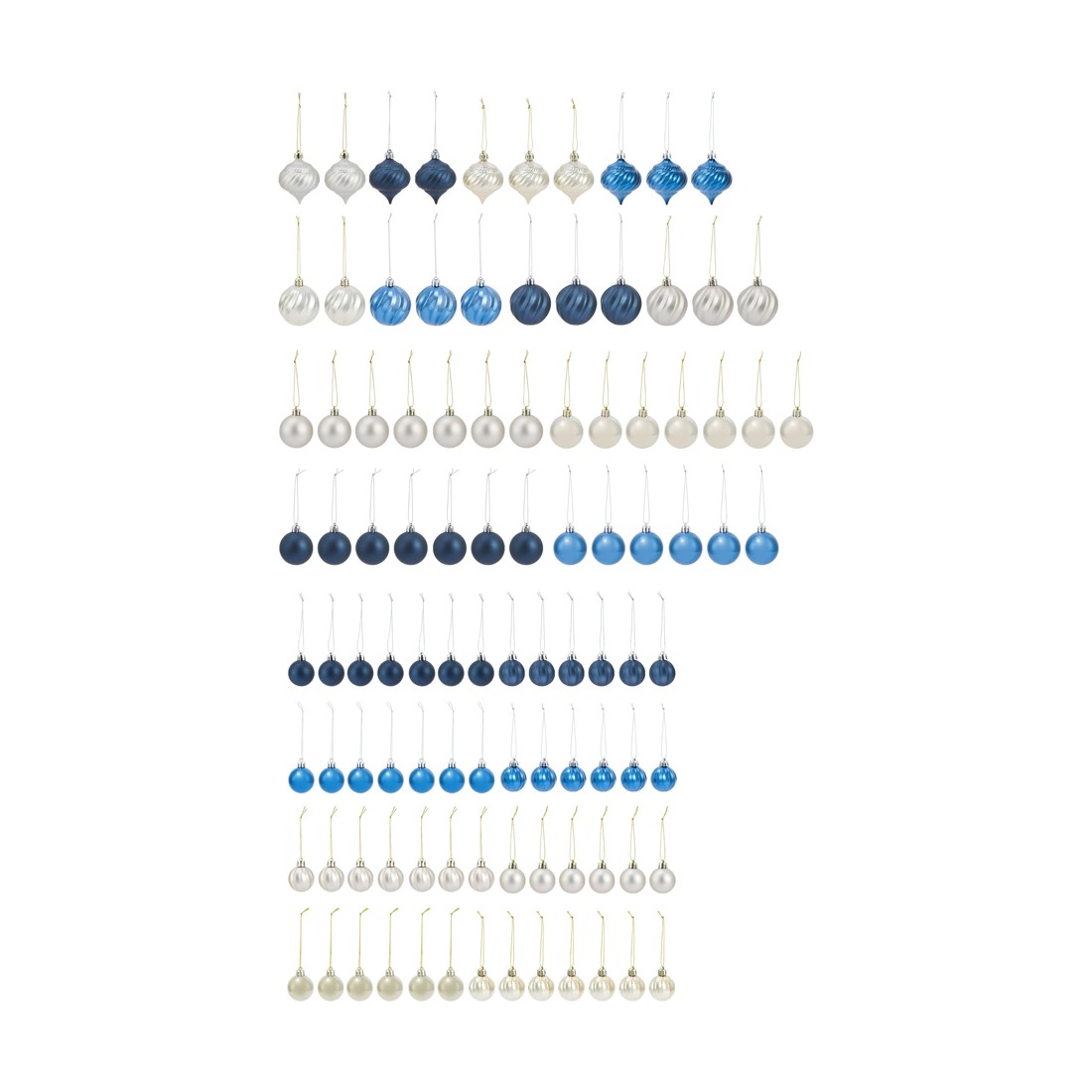 2 100 Pack Blues Christmas Baubles, 2 of 4