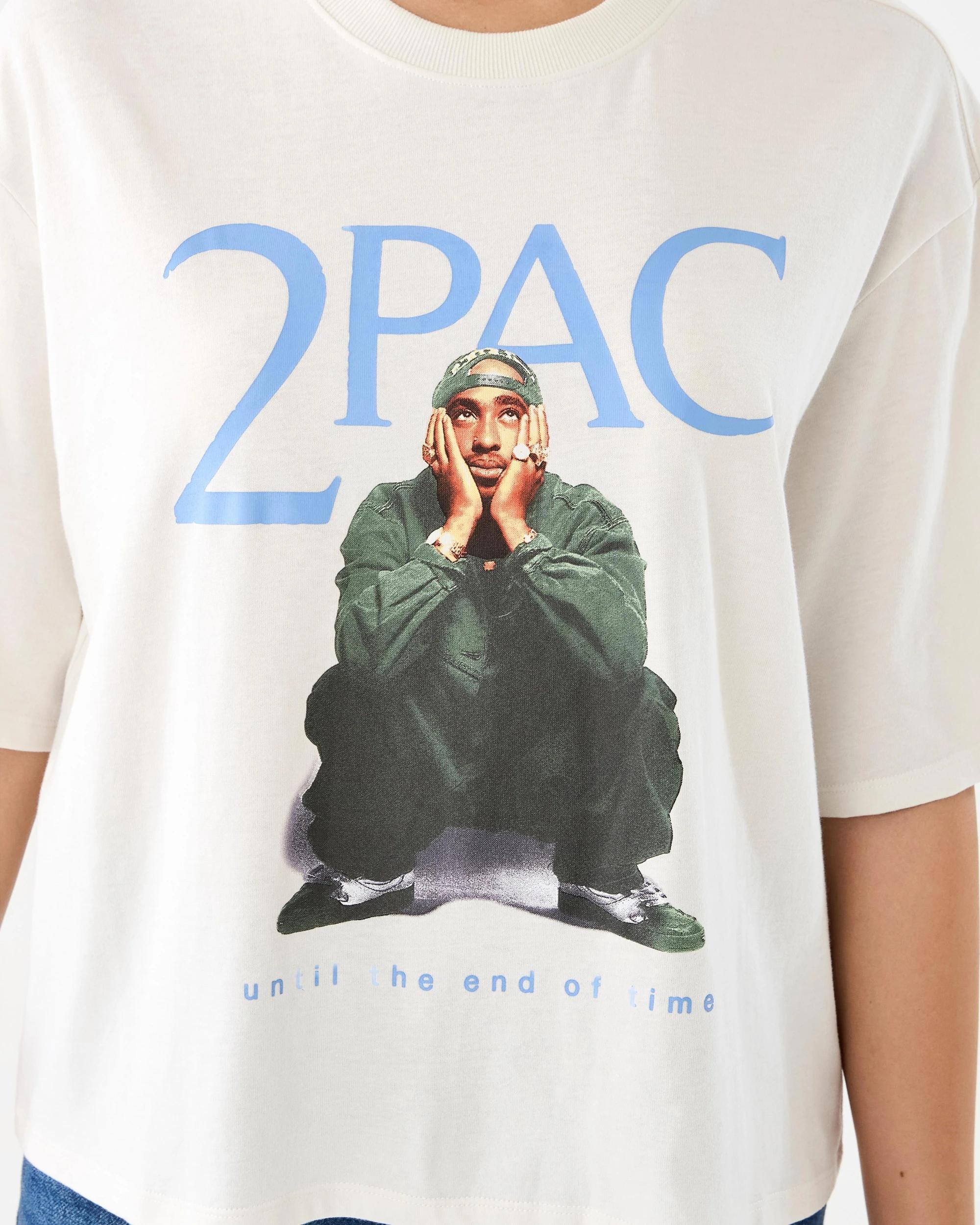 6 Tupac License Short Sleeve Oversized Chopped T-shirt 2pac White, 6 of 6