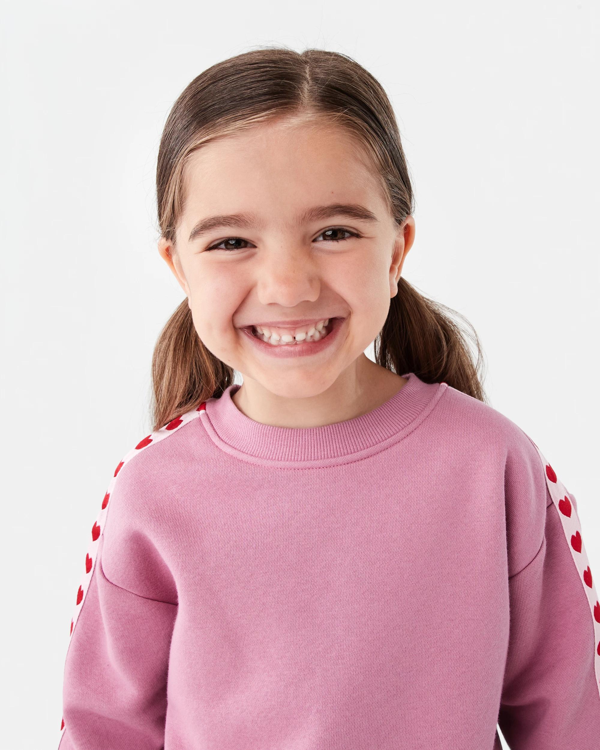 3 Tape Detail Crew Neck Sweatshirt Dust Rose, 3 of 8