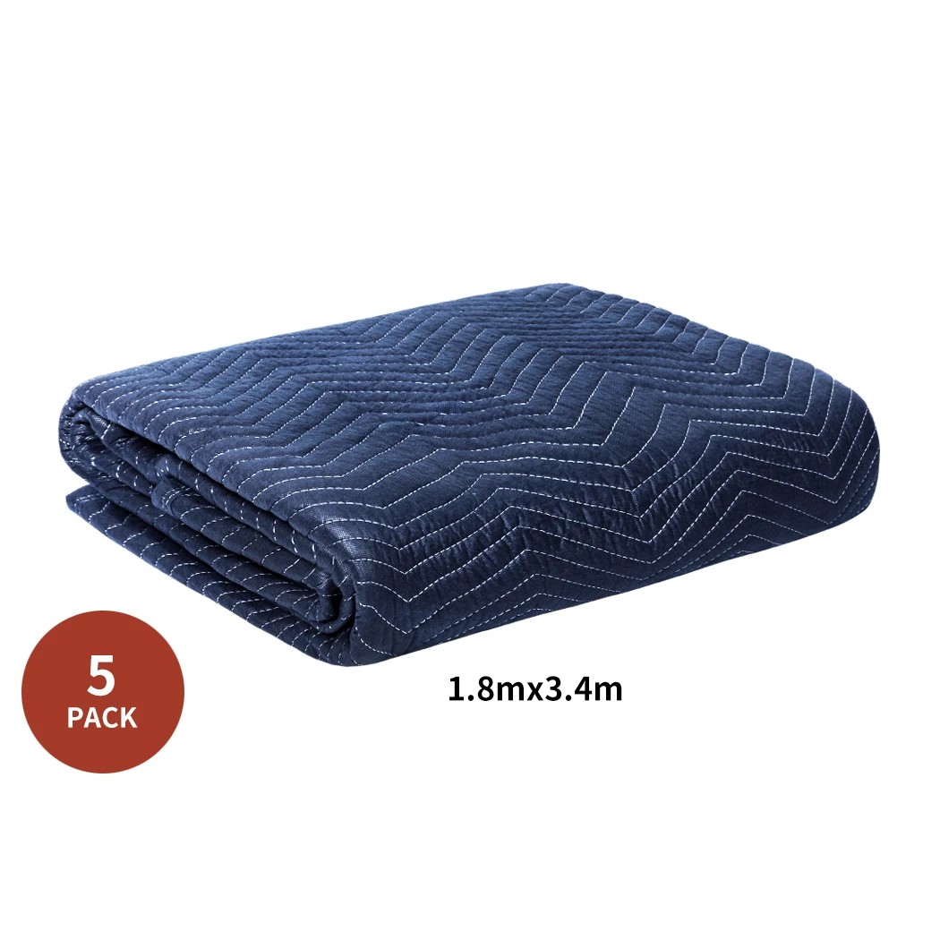 3 Traderight Heavy Duty Quilted Moving Blankets Furniture Removalist Pads, 3 of 8