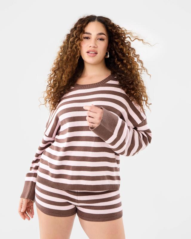 Long Sleeve Knit Stripe Ju