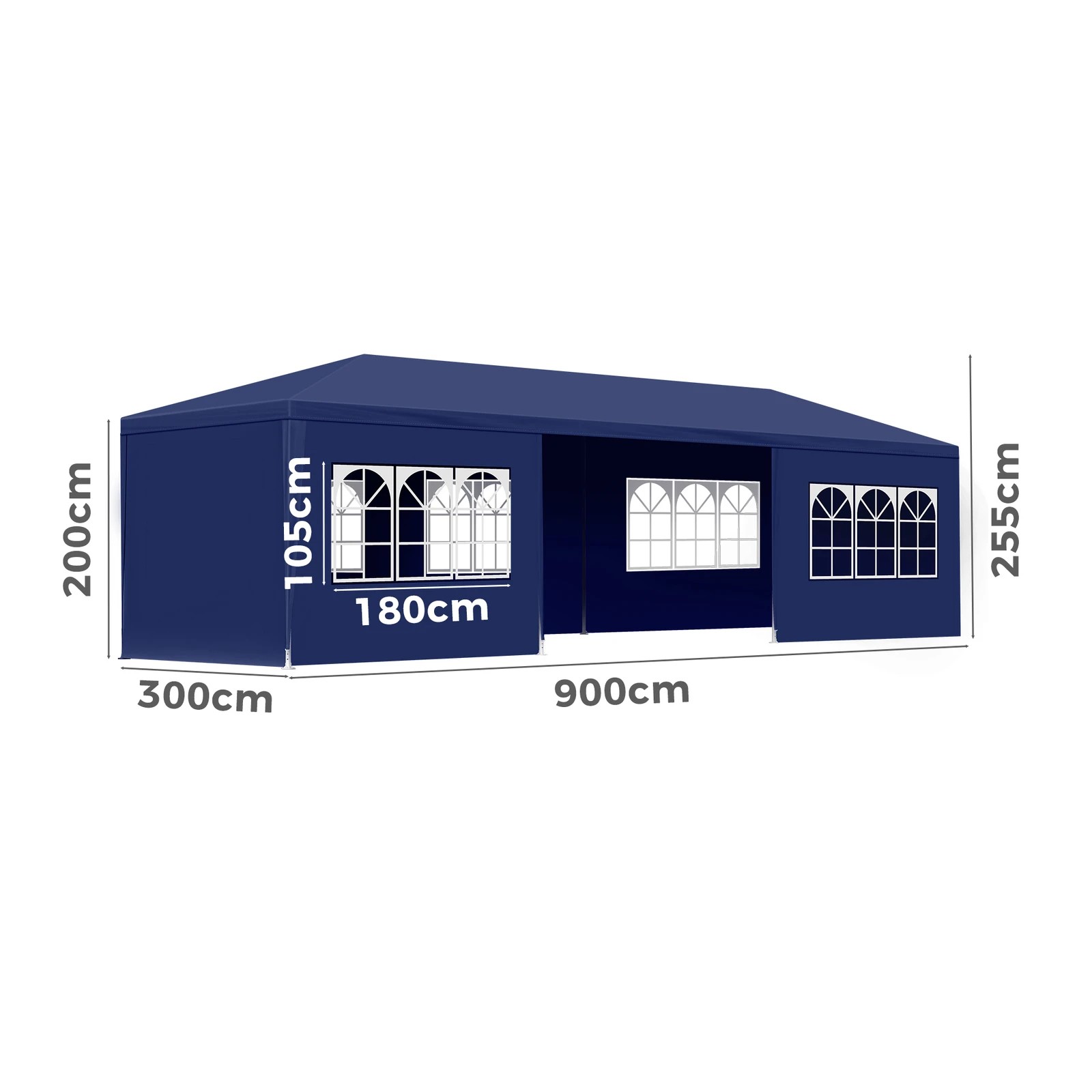 7 Alfordson Gazebo 3x9m Outdoor Wedding Marquee Camping Canopy Portable - Blue, 7 of 7