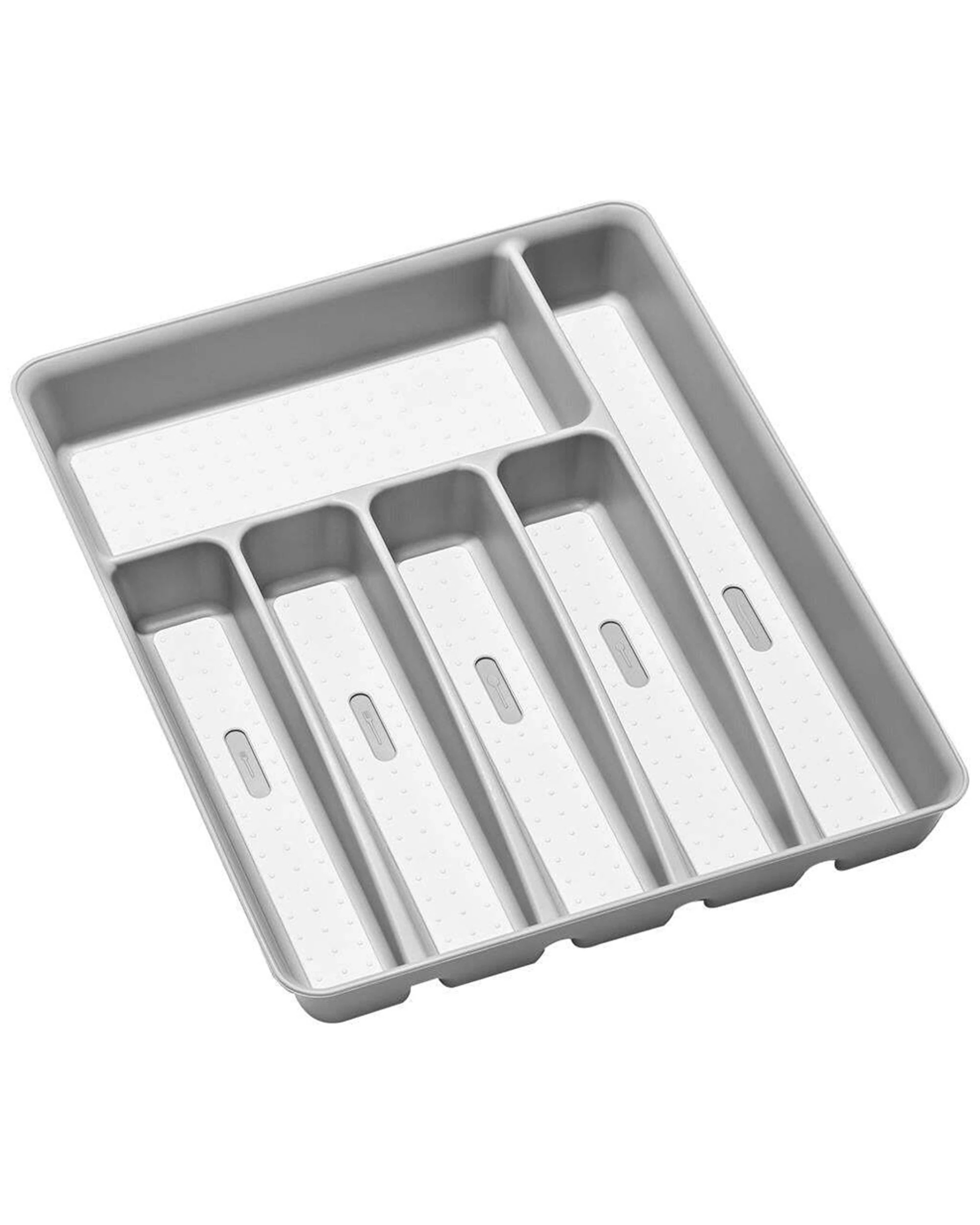3 Madesmart 39cm X 32.6cm Cutlery Tray 6 Compartment Non-slip Drawer Organiser - Grey, 3 of 3