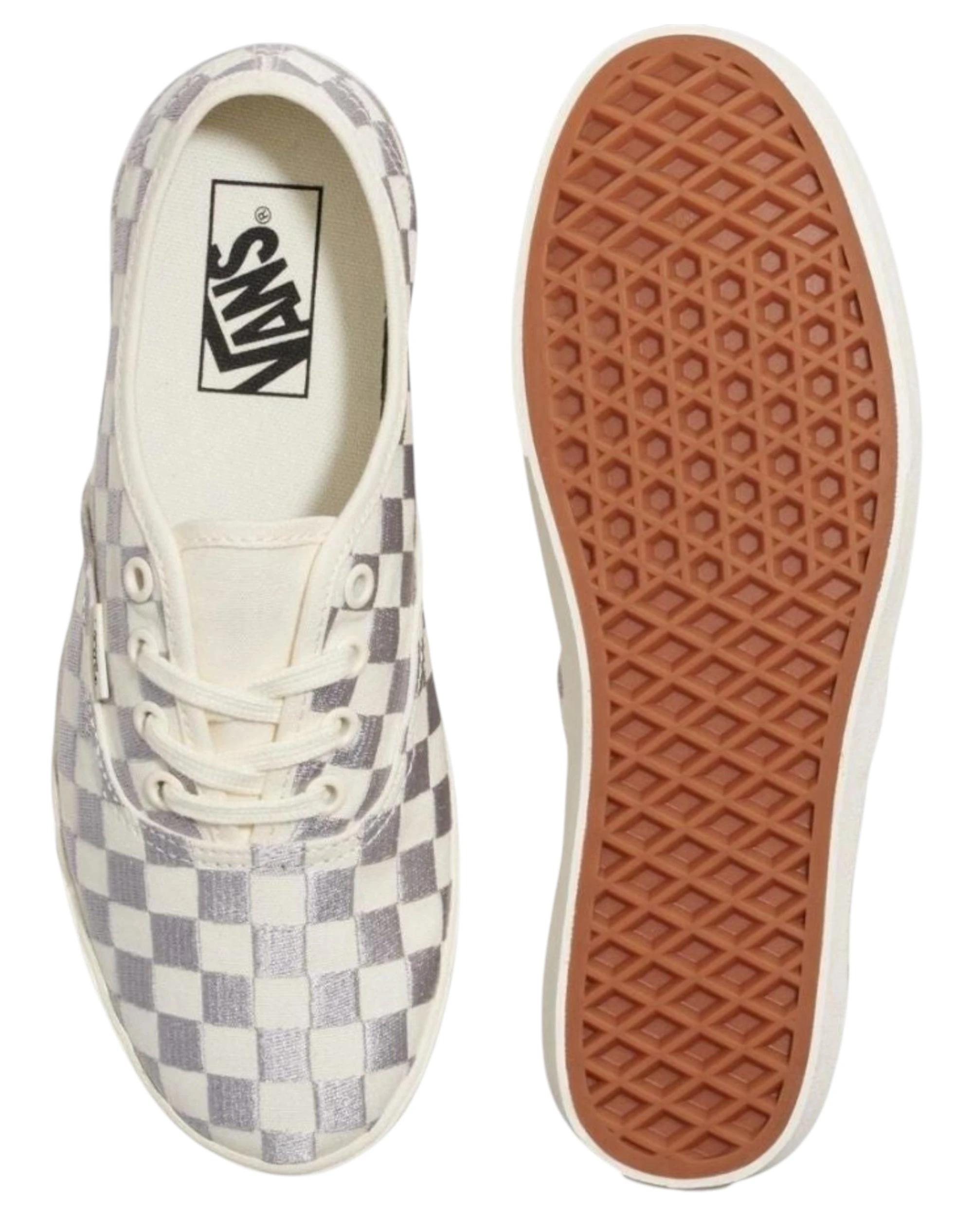 4 Vans Mens Authentic Lowpro Shoes Embroidered Check Lunar Rock EMBROIDERED CHECK LUNAR ROCK, 4 of 4