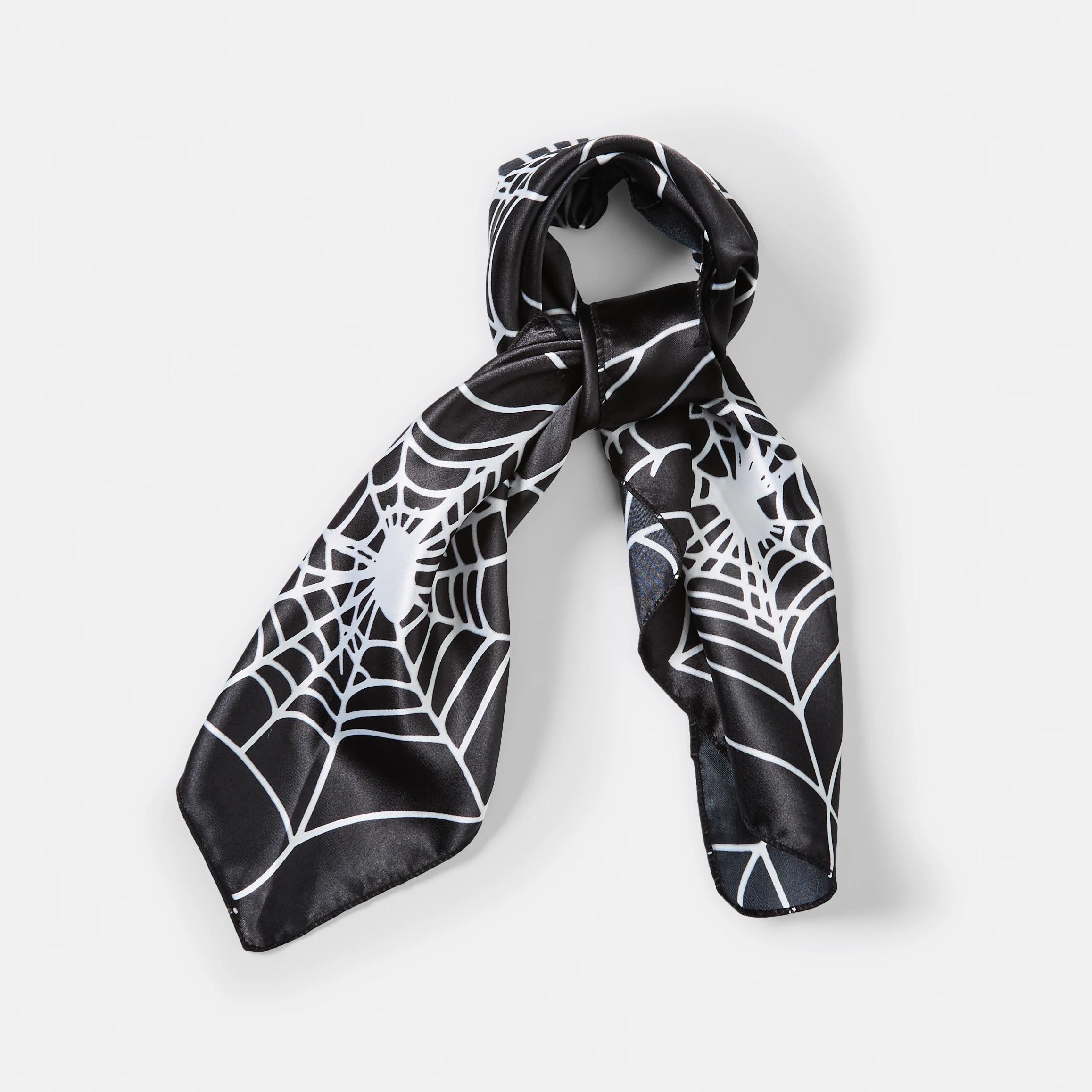 2 Spider Web Scarf - Black and White Black, 2 of 6