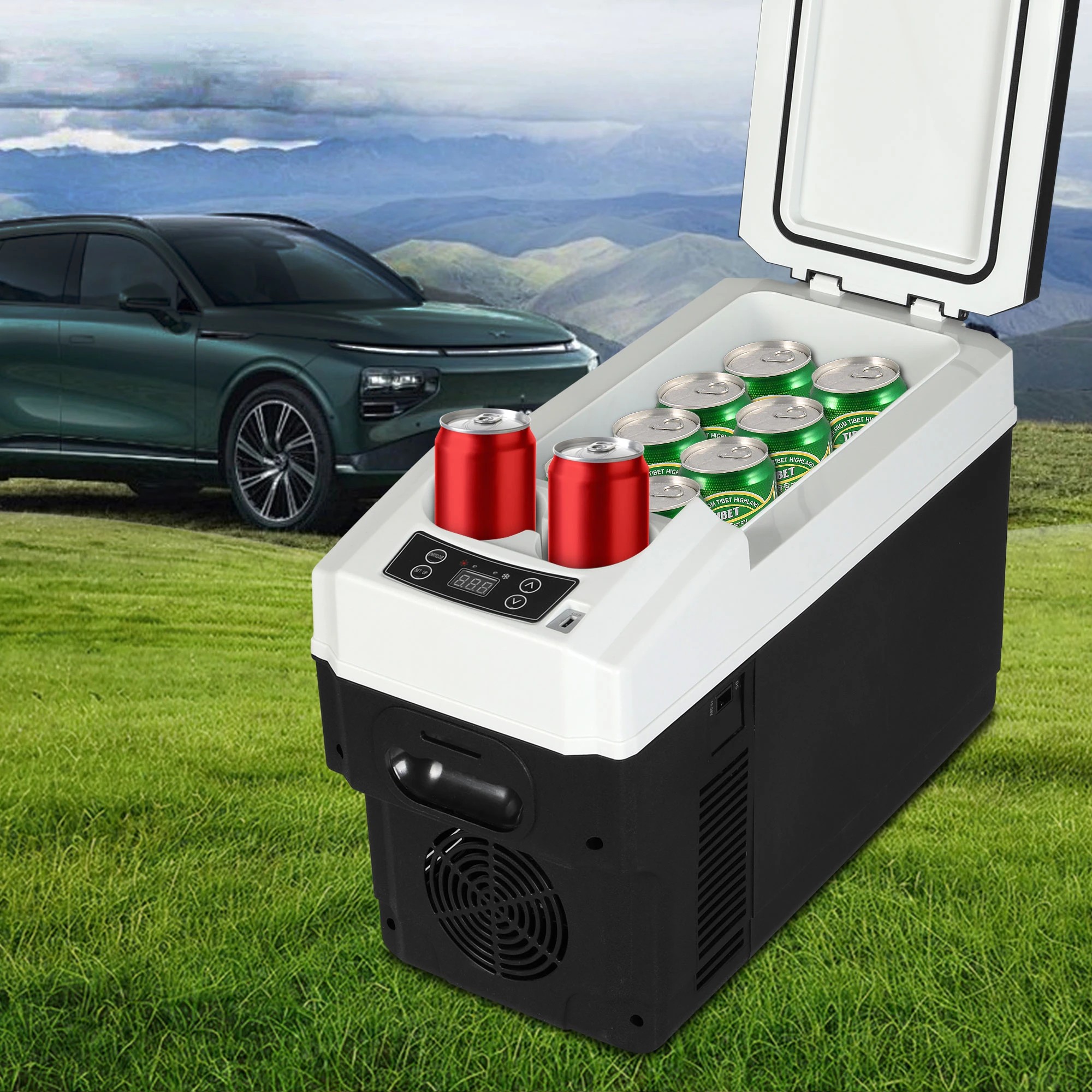 7 Spector Portable Car Fridge 12V Mini Refrigerator Freezer Camping Travel Cooler - Black, 7 of 9