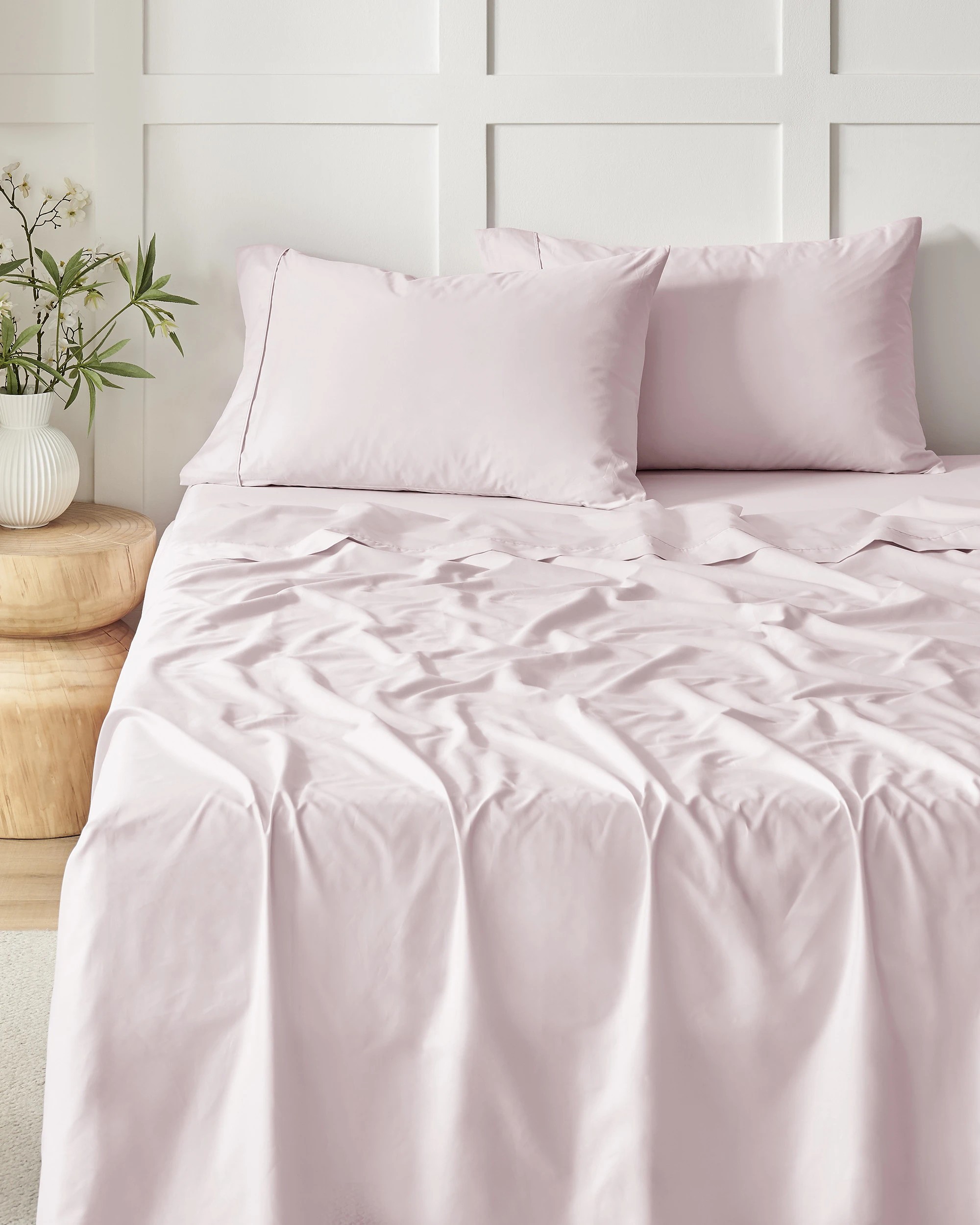 2 Dreamaker 400TC Premium Cotton Sateen Sheet Set - Double Bed - Petal, 2 of 7