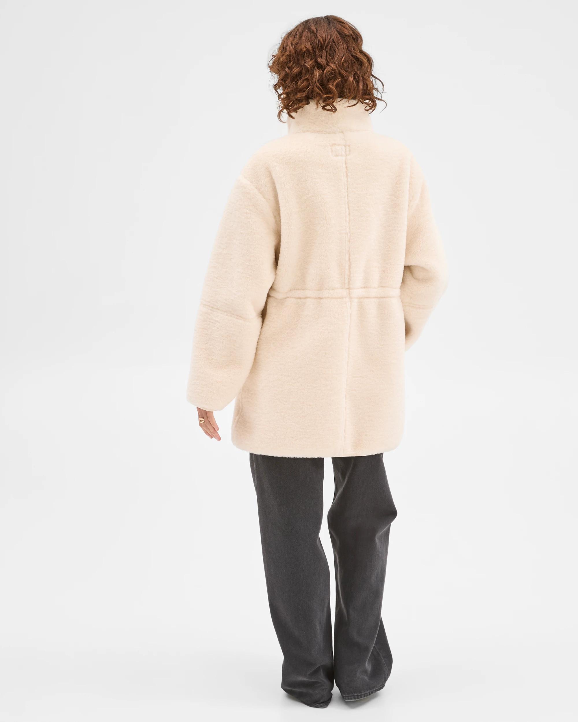 8 Target Woman Long Sleeve Shearling Coat CREAM, 8 of 8