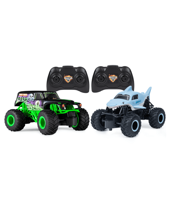 2 Pack Monster Jam RC 1:24 Grave Digger vs  El Toro Loco Racing Rivals