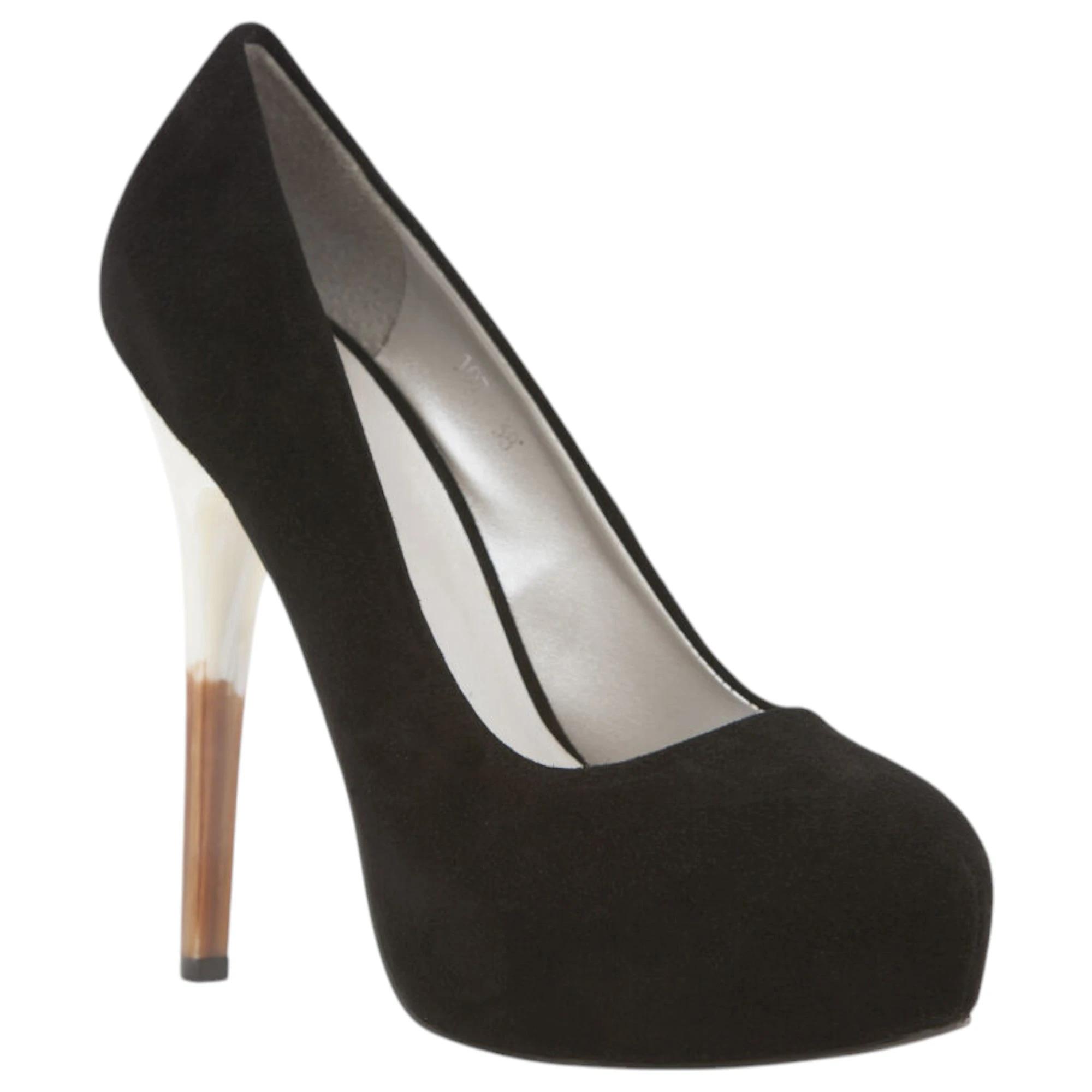 1 Zasel Womens Layla Suede Leather High Stiletto Heels Races Shoes BLACK, 1 of 3
