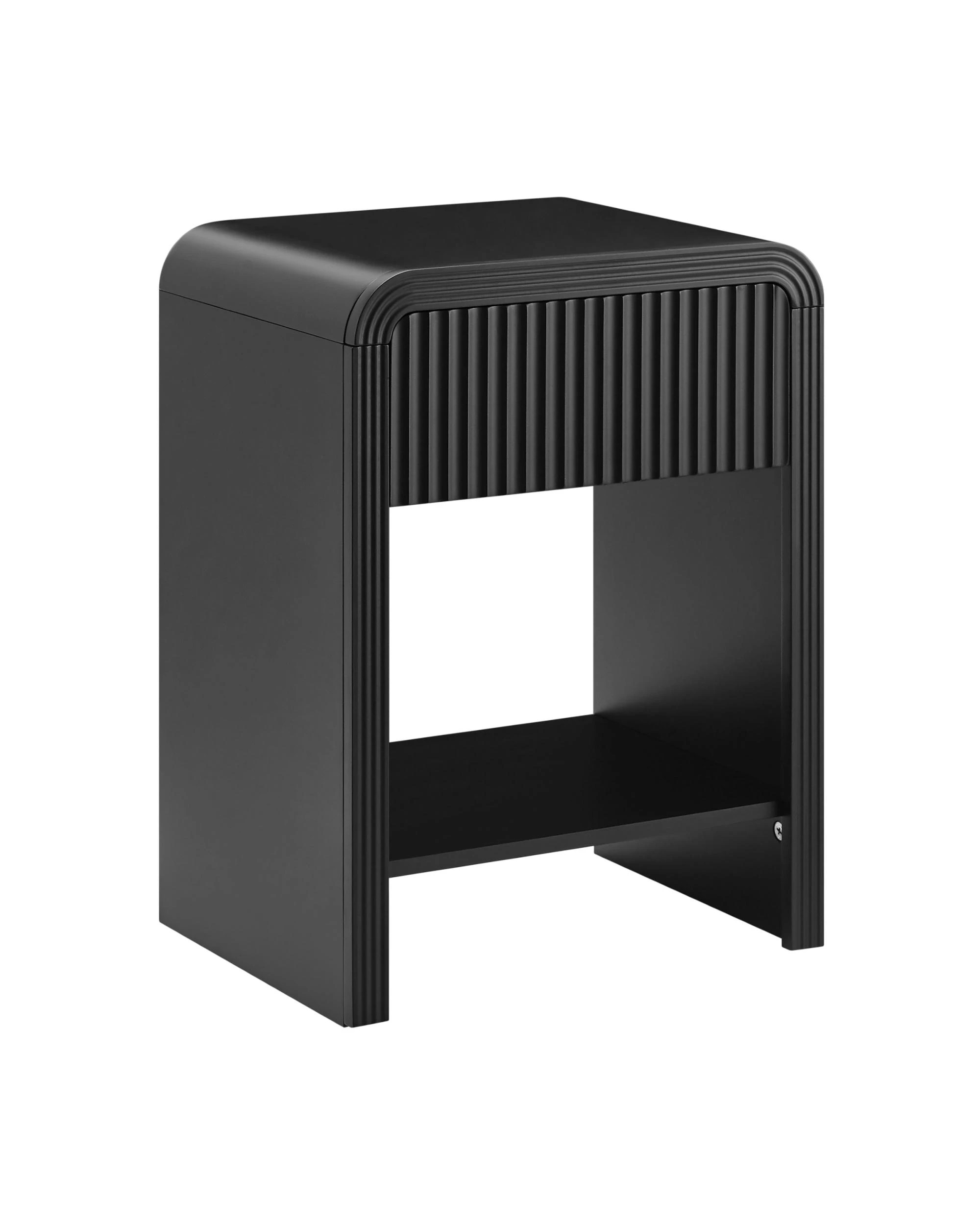 1 Kodu Bedside Unit Side Table 1 Drawer - Black, 1 of 9