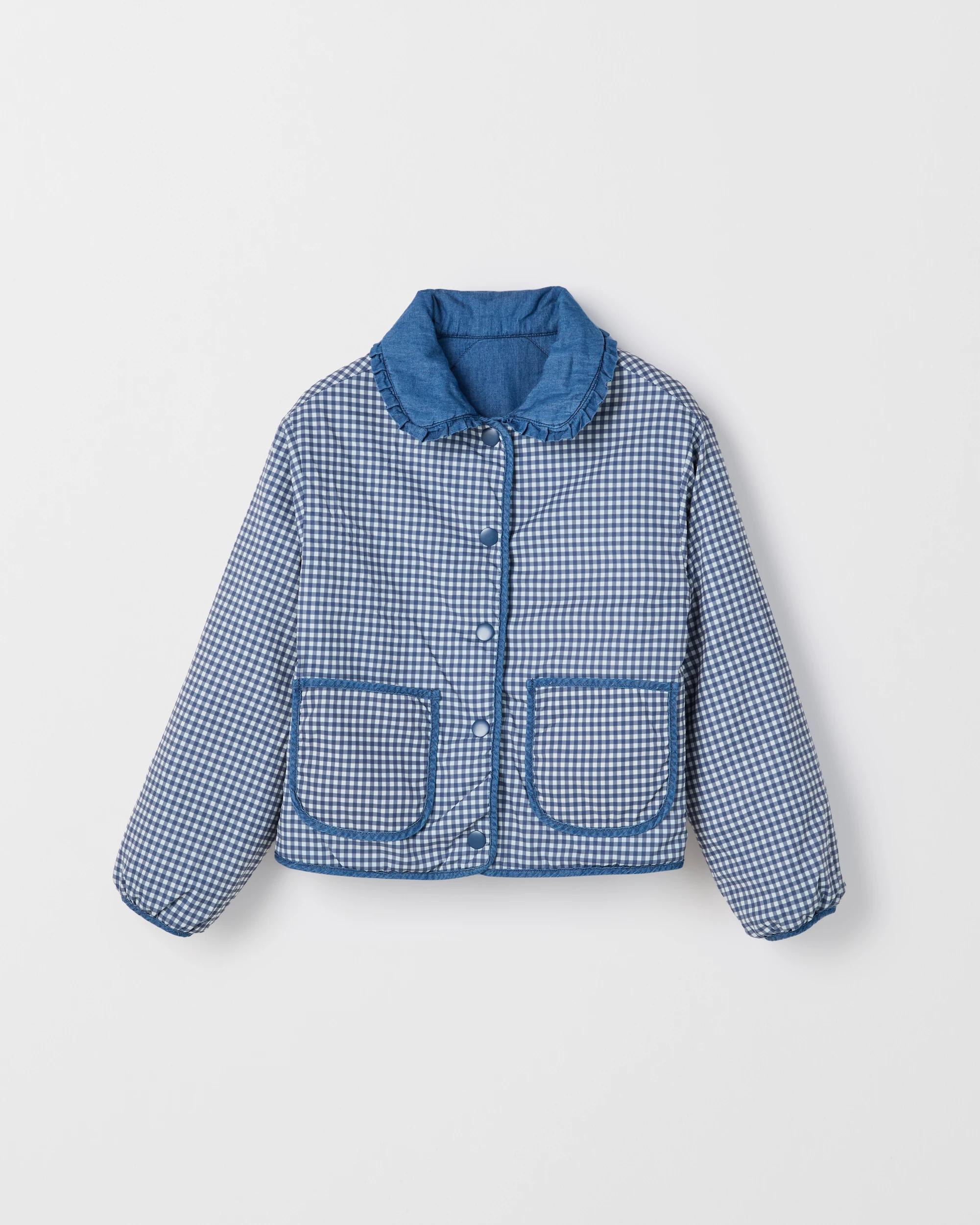 1 Target Kids Reversible Quilted Chambray Jacket BLUE, 1 of 7